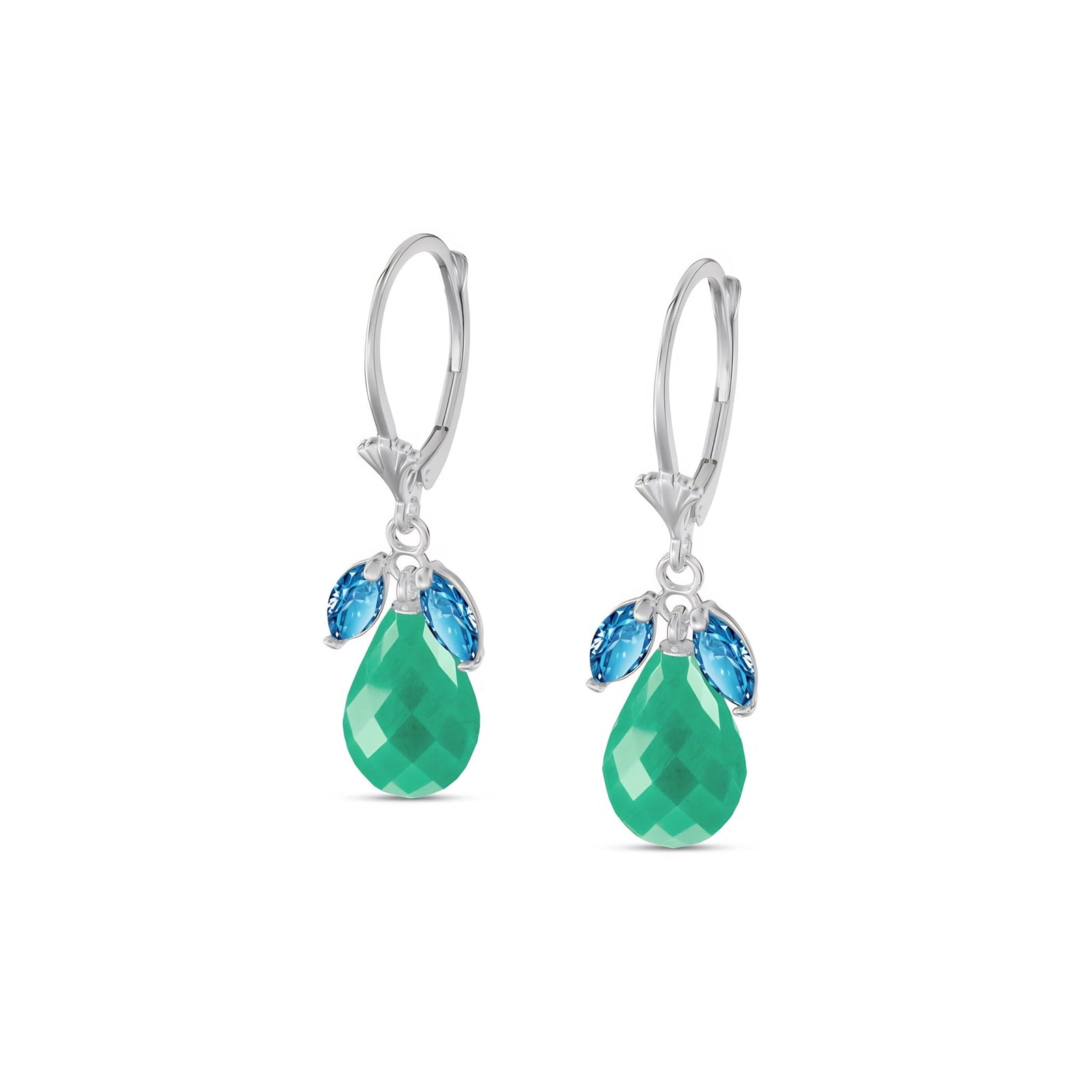 White Gold Belle Earrings Blue Topaz 10K — Italia