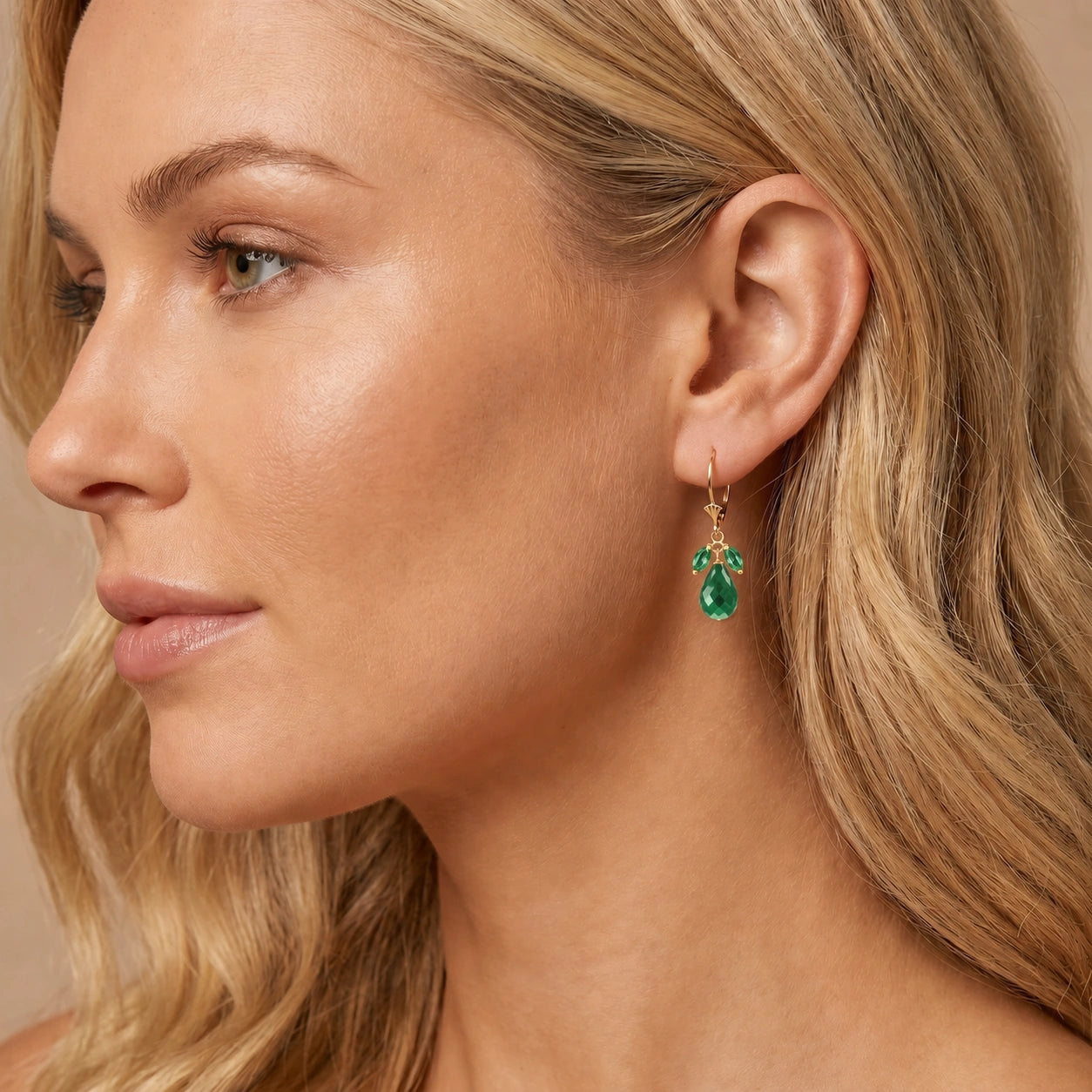 Yellow Gold Belle Earrings Blue Topaz 10K — Italia