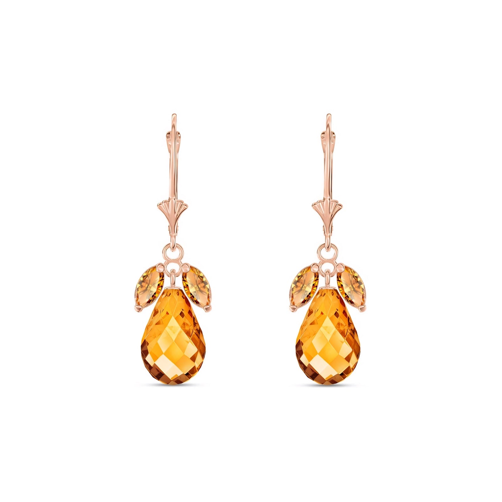 Rose Gold Belle Earrings Citrine 10K — Italia