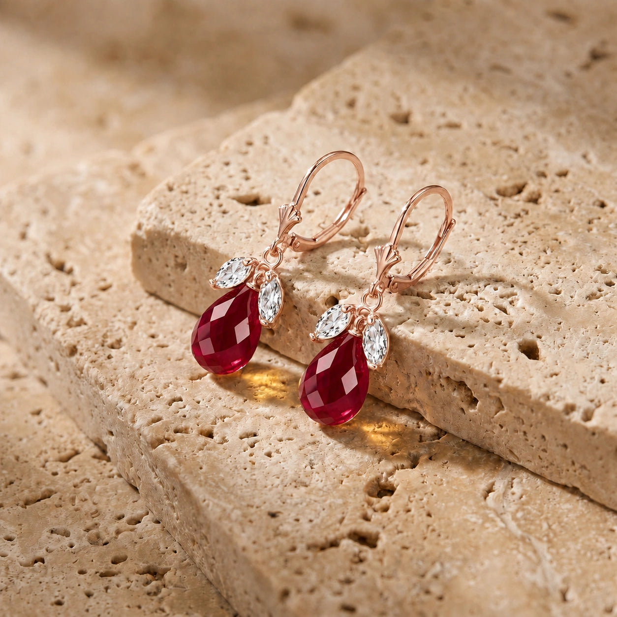Rose Gold Belle Earrings Citrine 10K — Italia