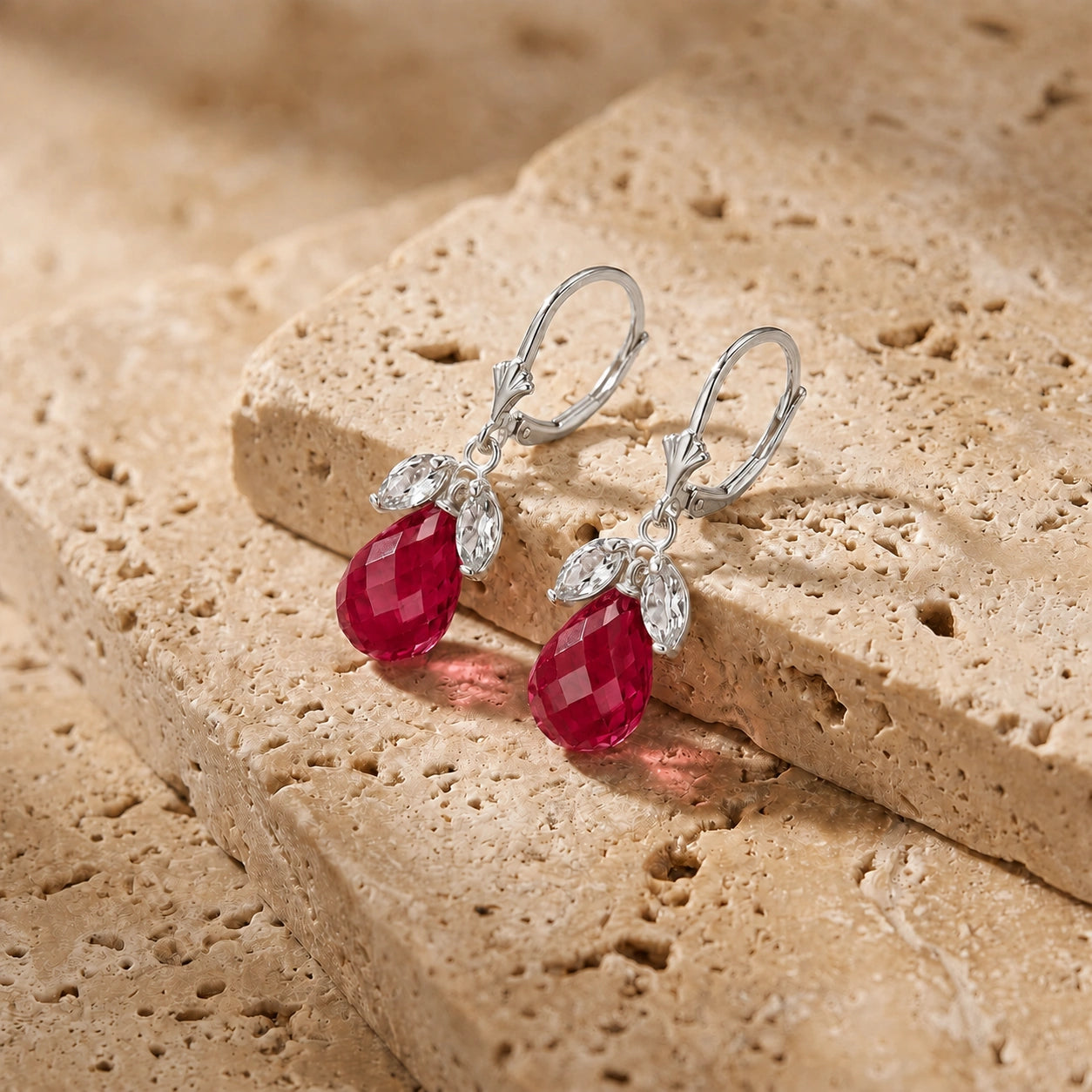 White Gold Belle Earrings Citrine 10K — Italia