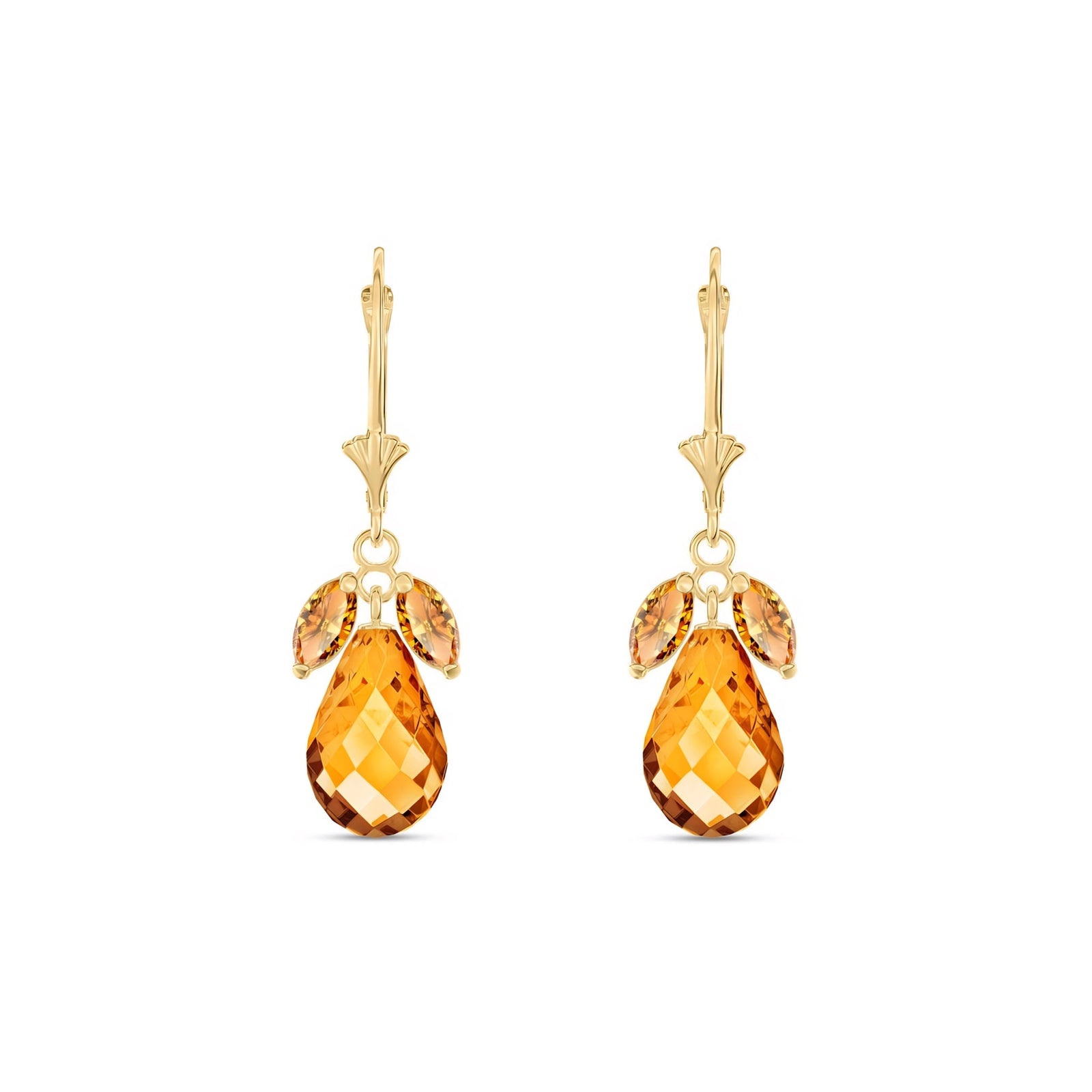 Yellow Gold Belle Earrings Citrine 10K — Italia