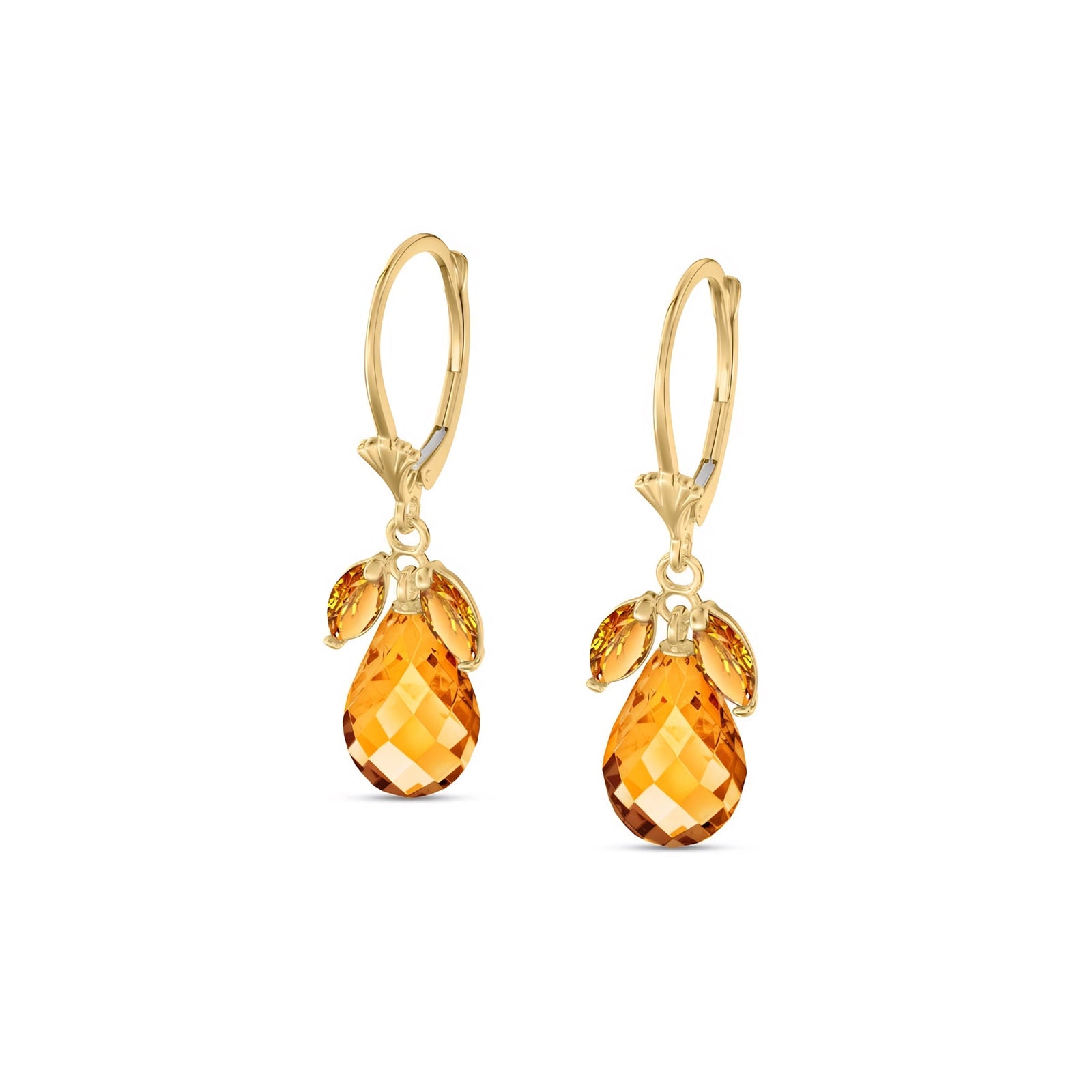 Yellow Gold Belle Earrings Citrine 10K — Italia