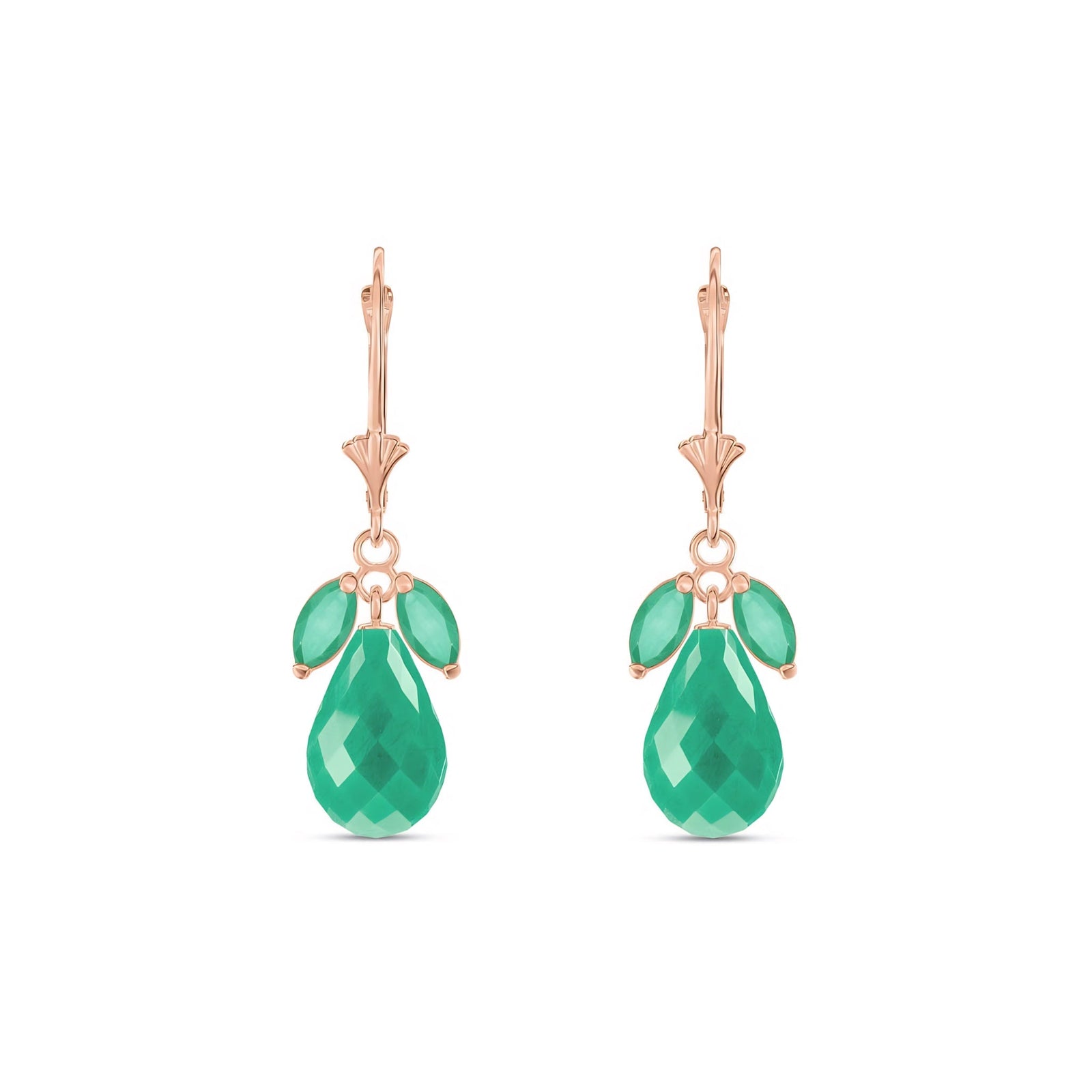 Rose Gold Belle Earrings Emerald 10K — Italia