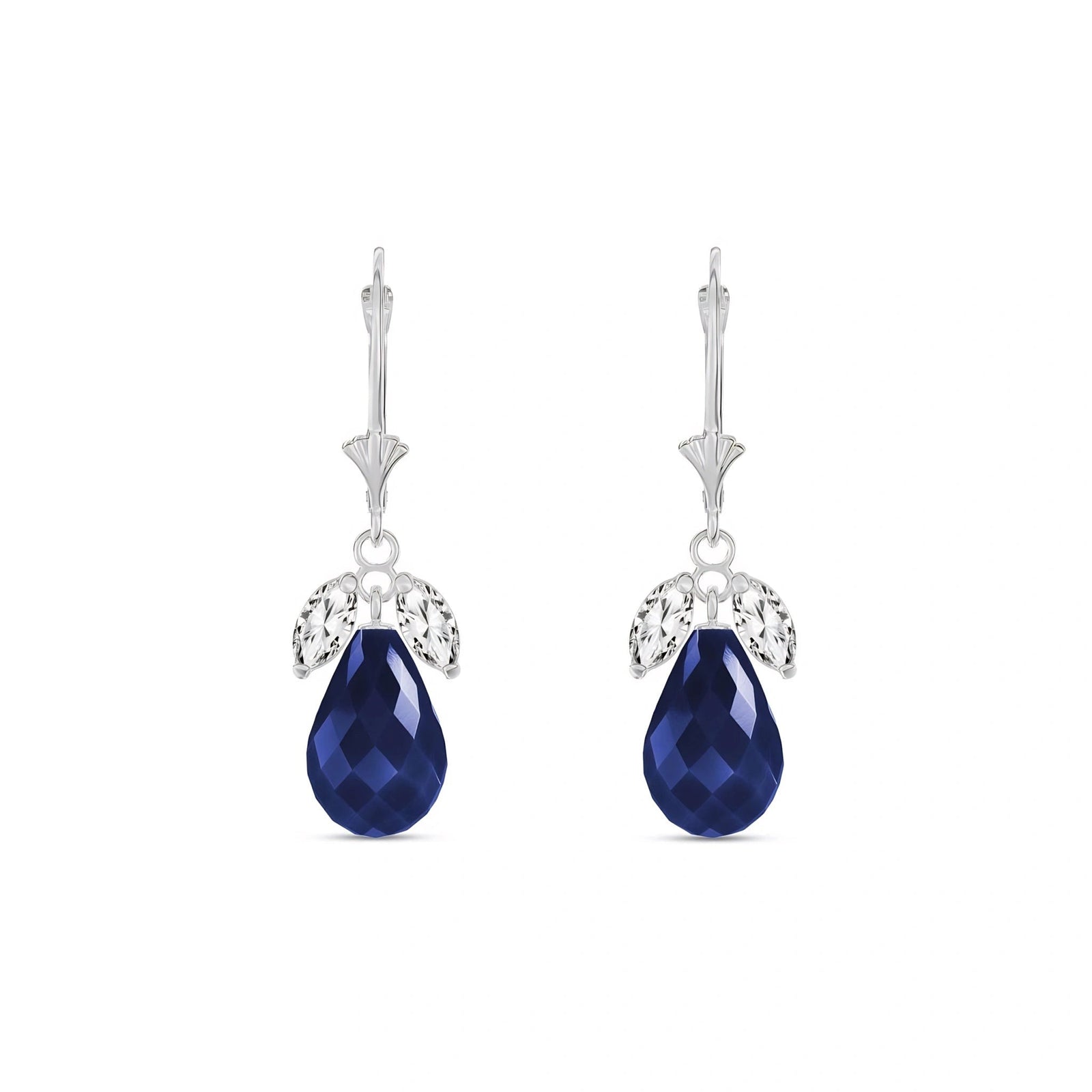 White Gold Belle Earrings Emerald 10K — Italia