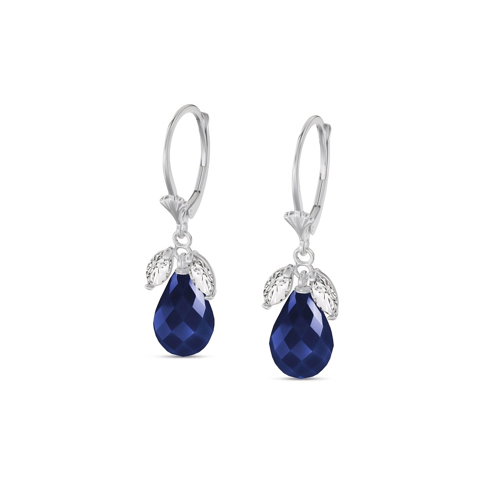 White Gold Belle Earrings Emerald 10K — Italia