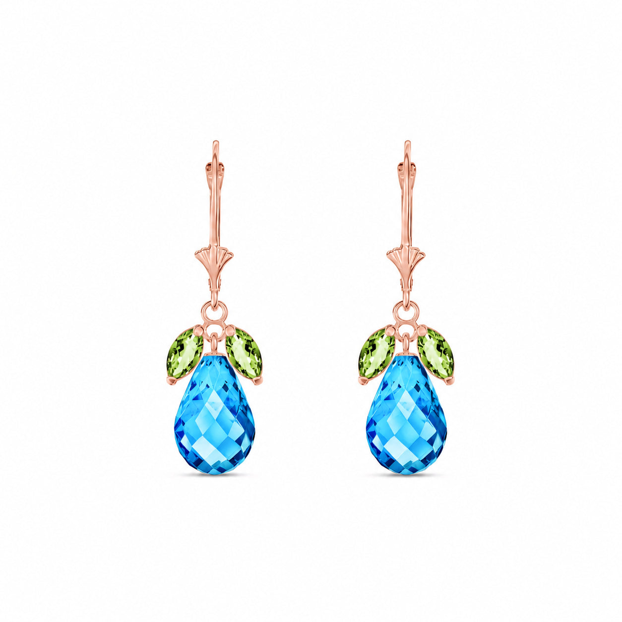 Rose Gold Belle Earrings Peridot 10K — Italia