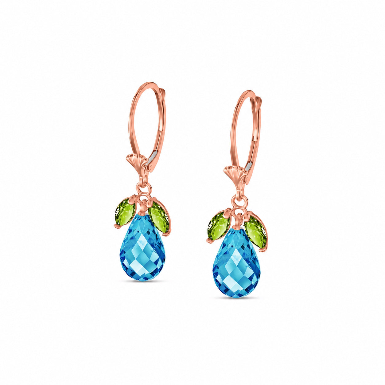 Rose Gold Belle Earrings Peridot 10K — Italia