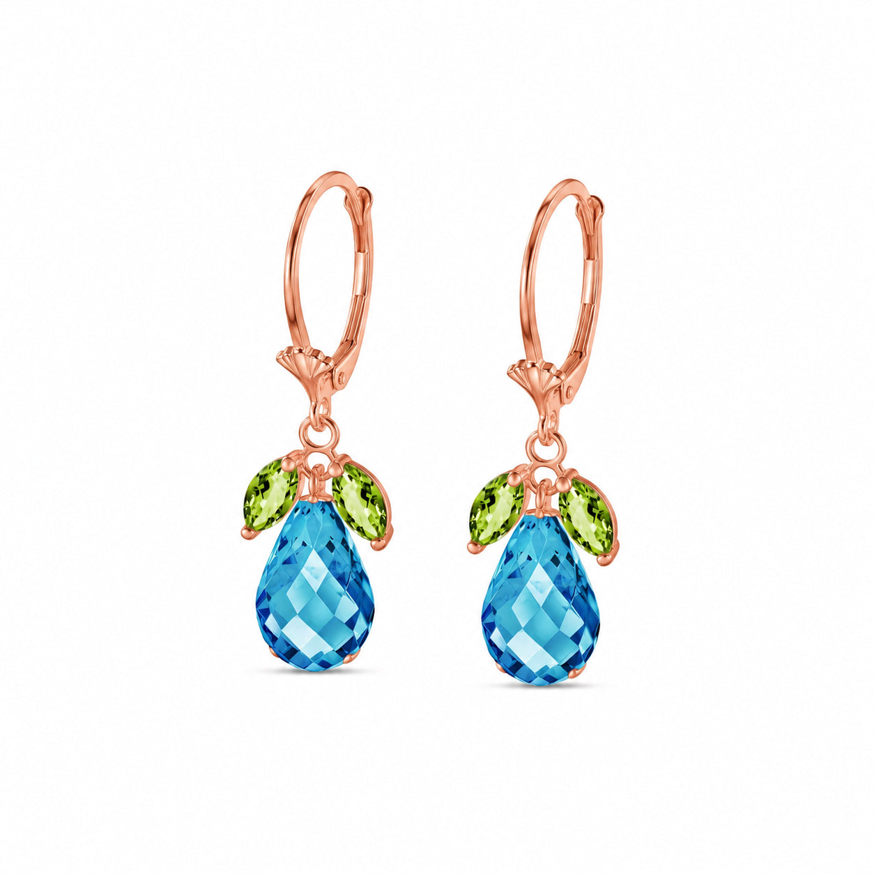 Rose Gold Belle Earrings Peridot 10K — Italia