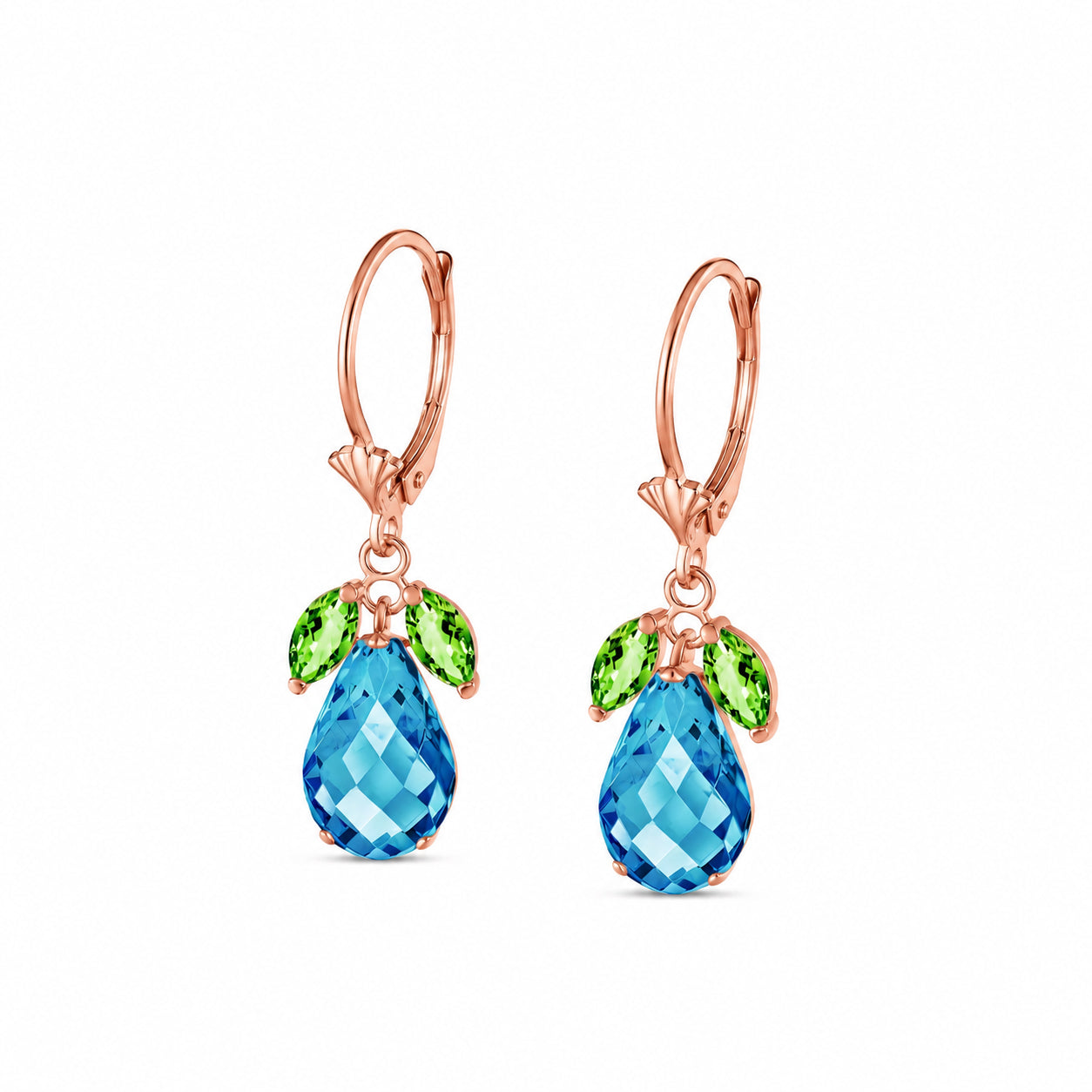 Rose Gold Belle Earrings Peridot 10K — Italia
