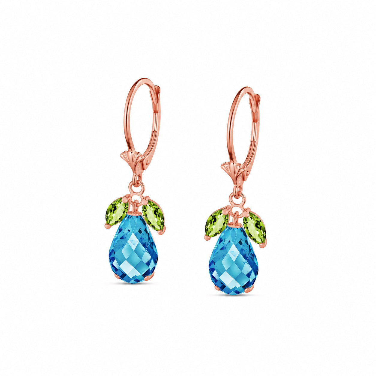 Rose Gold Belle Earrings Peridot 10K — Italia