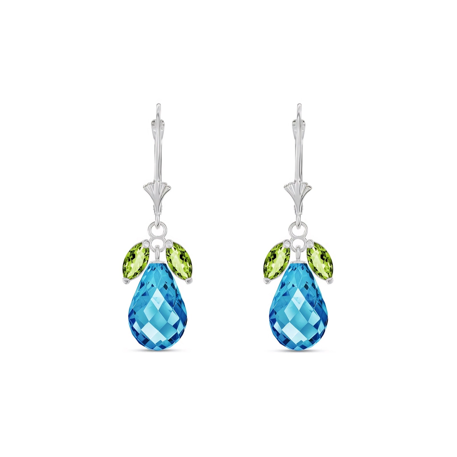 White Gold Belle Earrings Peridot 10K — Italia