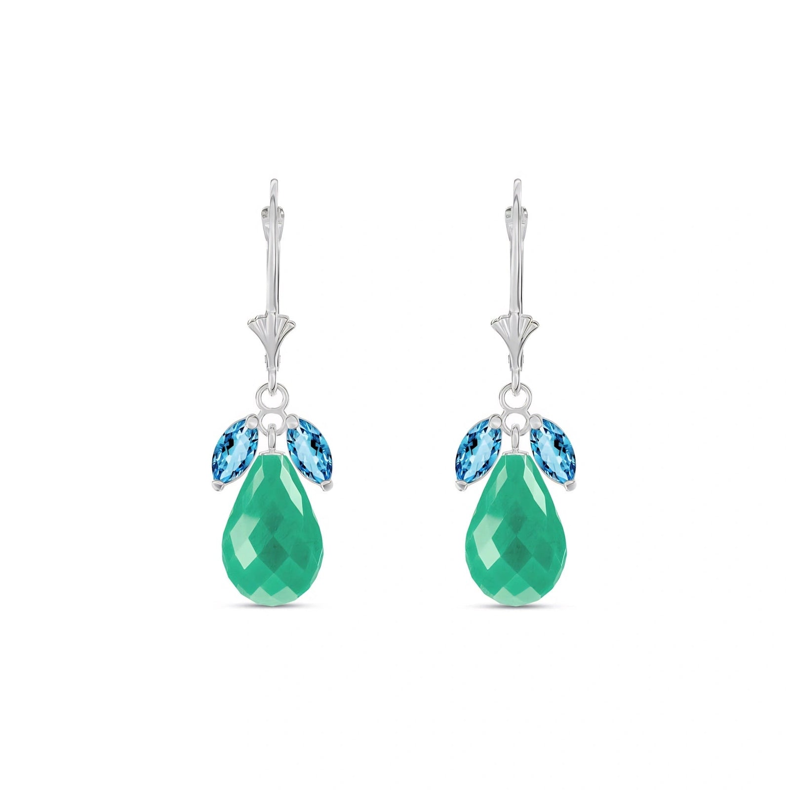 White Gold Belle Earrings Peridot 10K — Italia
