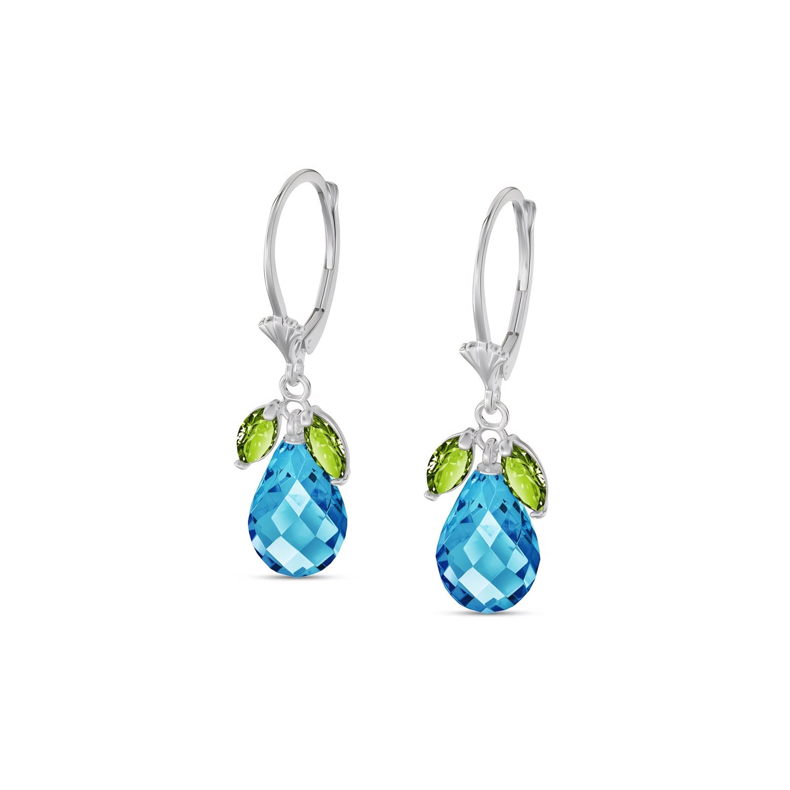 White Gold Belle Earrings Peridot 10K — Italia
