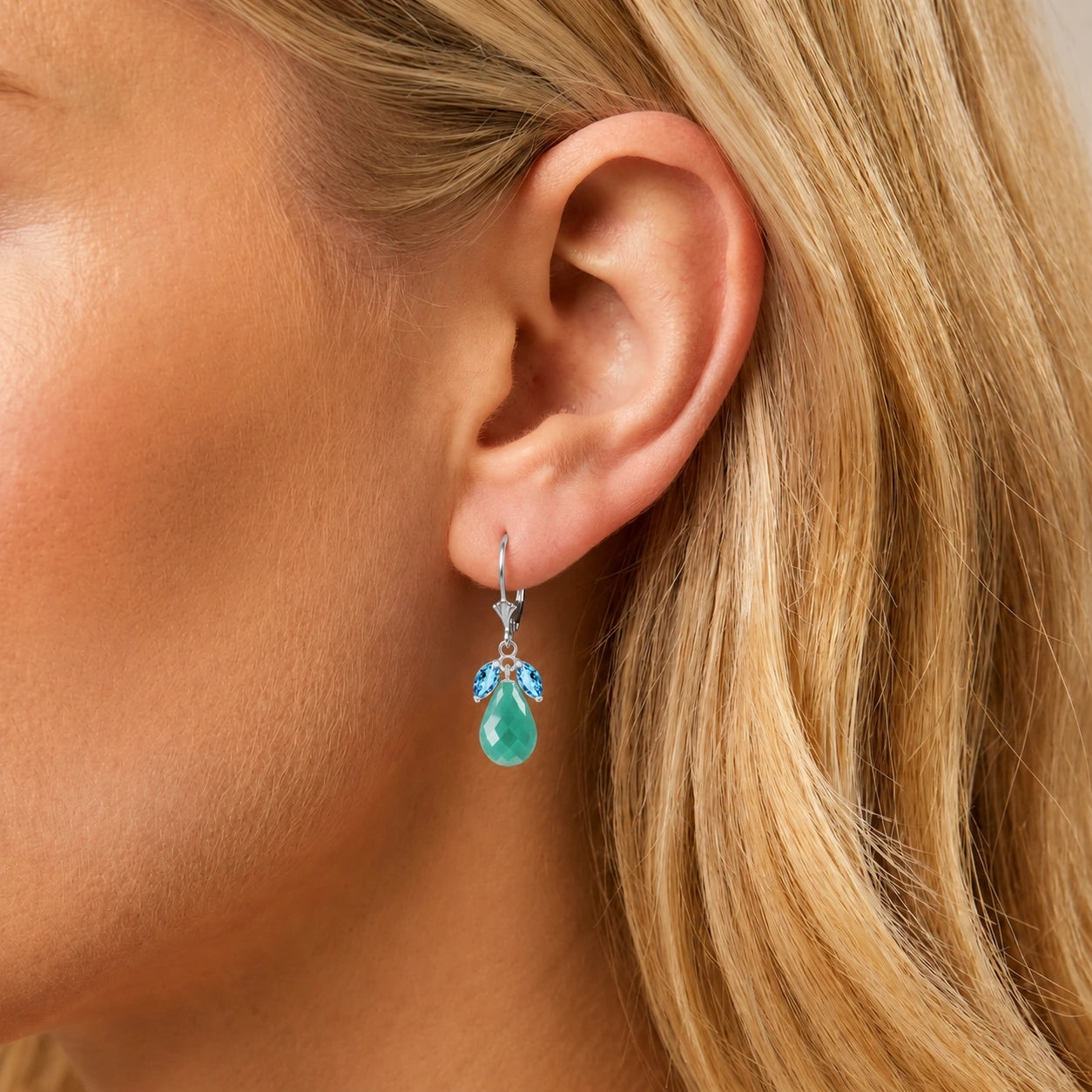 White Gold Belle Earrings Peridot 10K — Italia