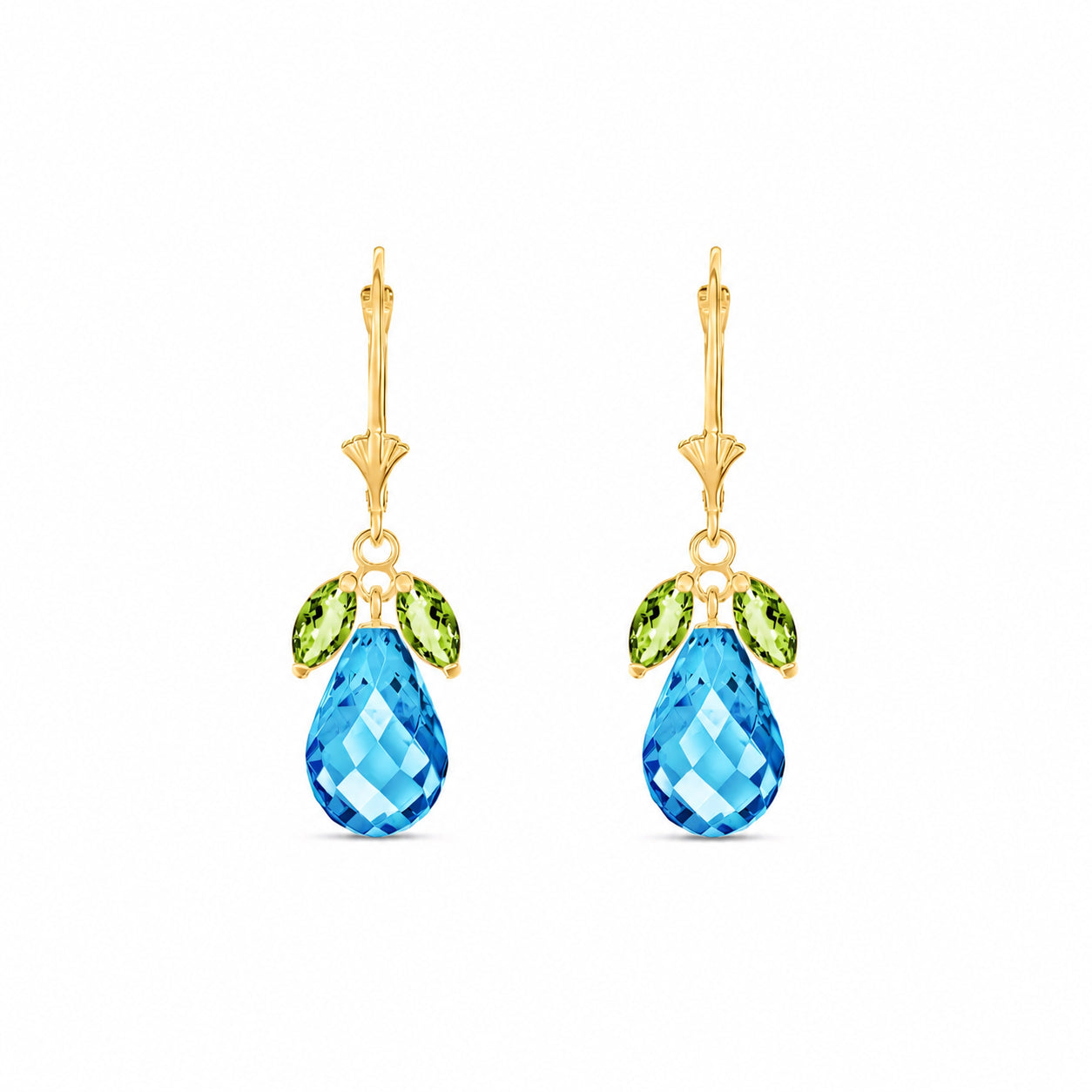 Yellow Gold Belle Earrings Peridot 10K — Italia