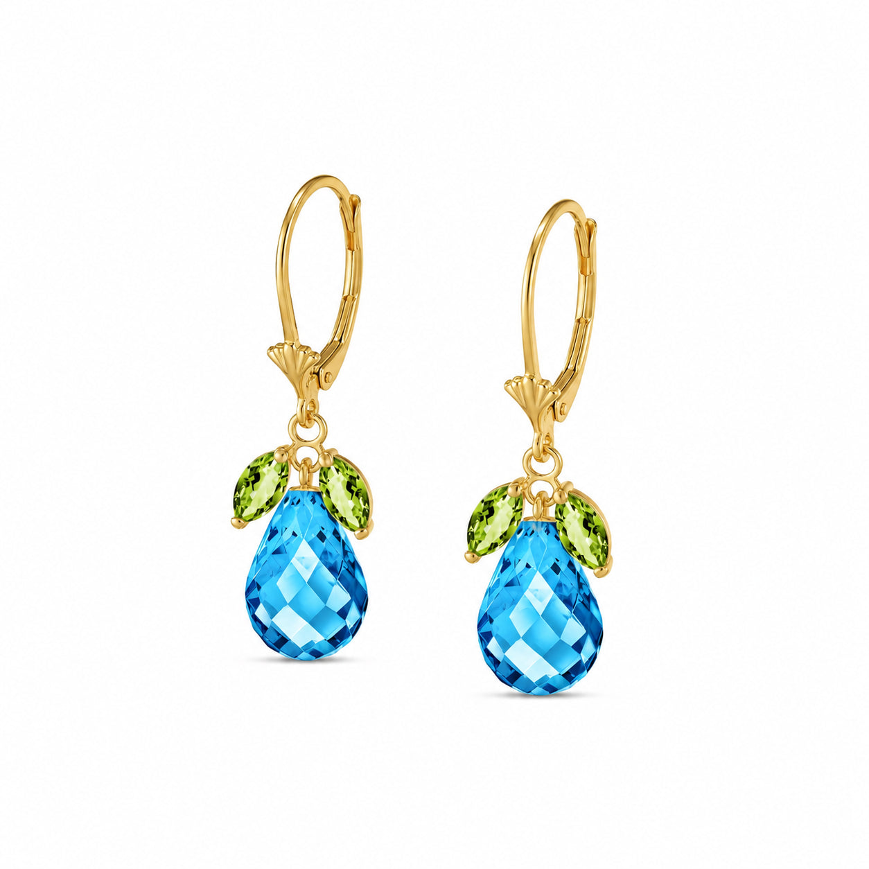 Yellow Gold Belle Earrings Peridot 10K — Italia