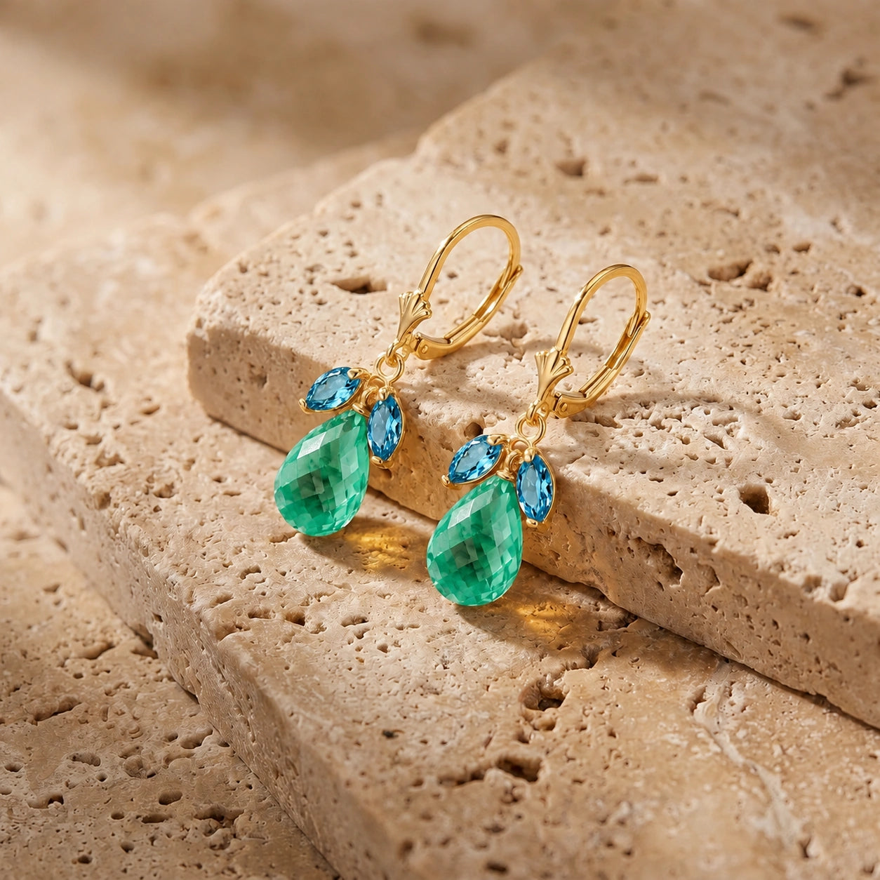 Yellow Gold Belle Earrings Peridot 10K — Italia