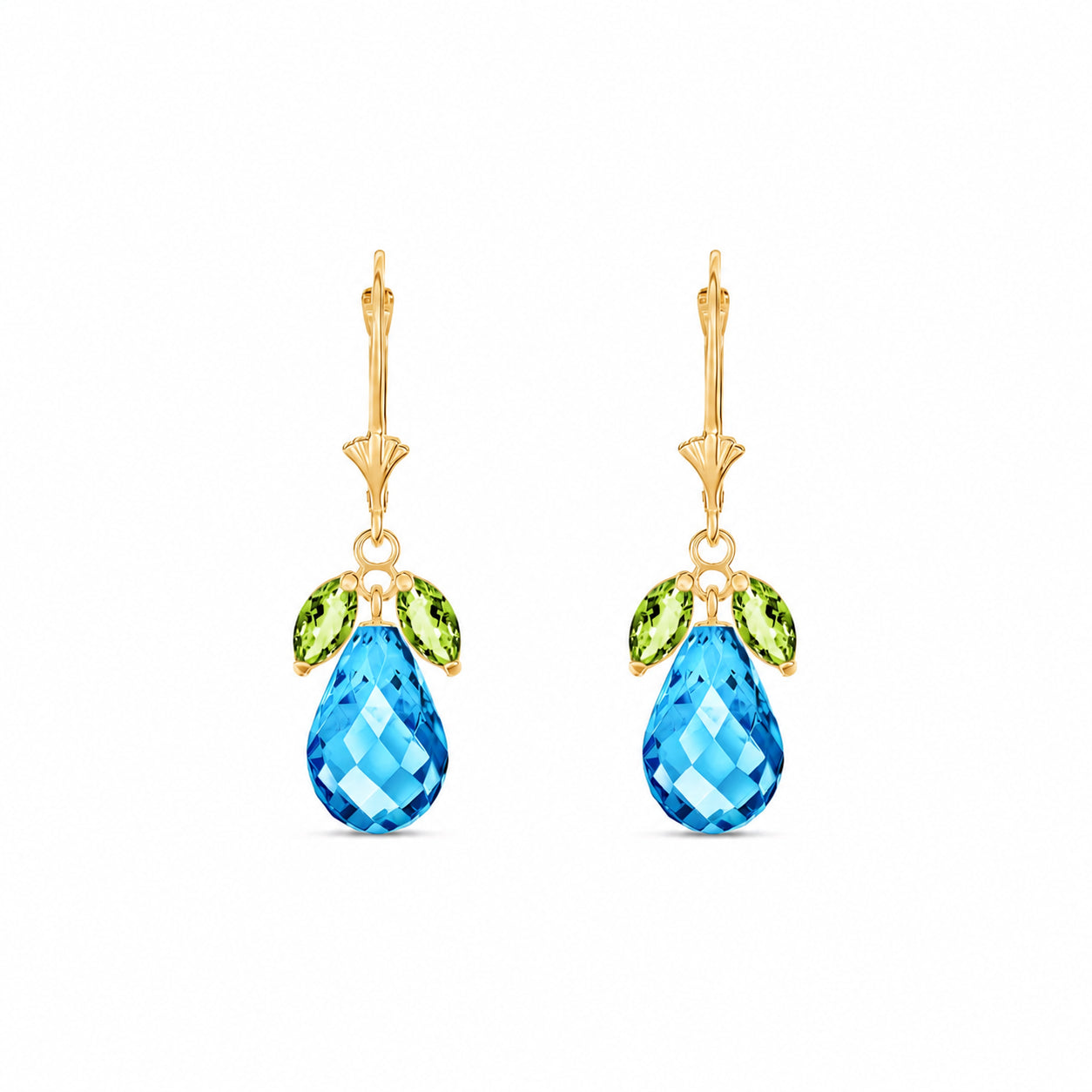 Yellow Gold Belle Earrings Peridot 10K — Italia