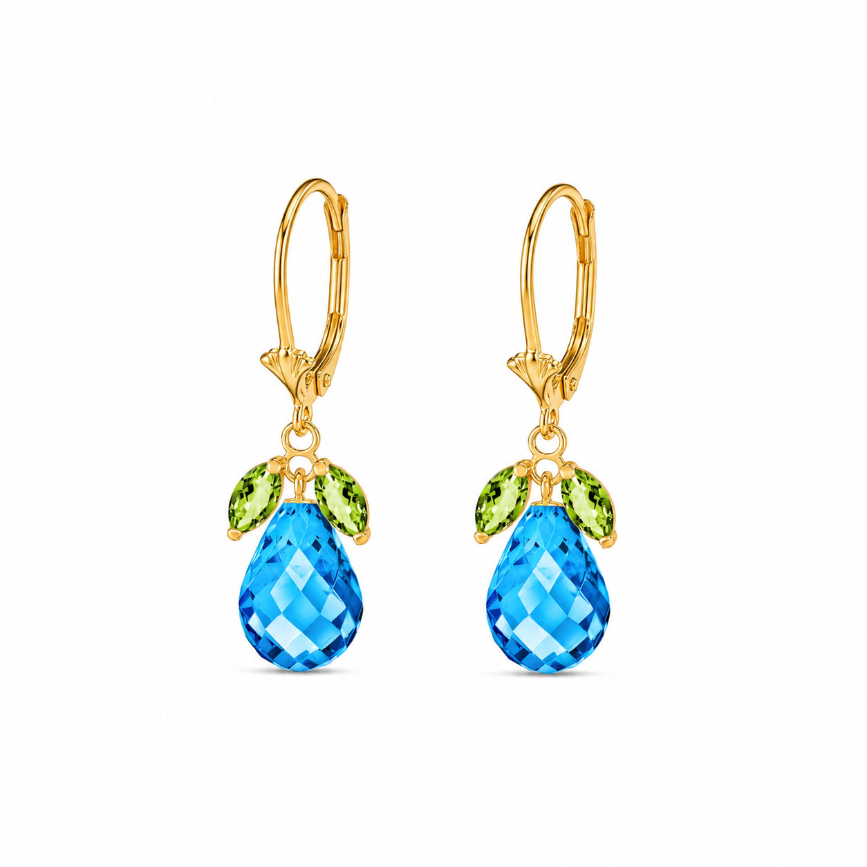 Yellow Gold Belle Earrings Peridot 10K — Italia