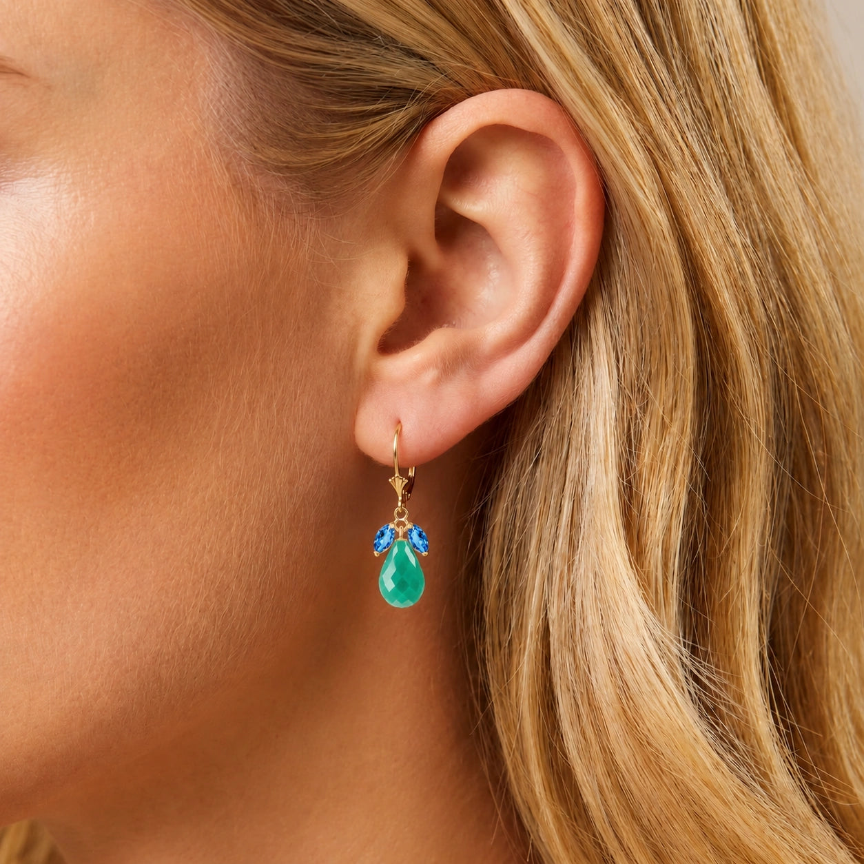 Yellow Gold Belle Earrings Peridot 10K — Italia