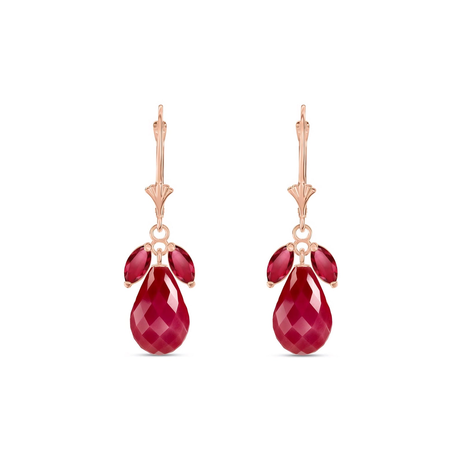 Rose Gold Belle Earrings Ruby 10K — Italia