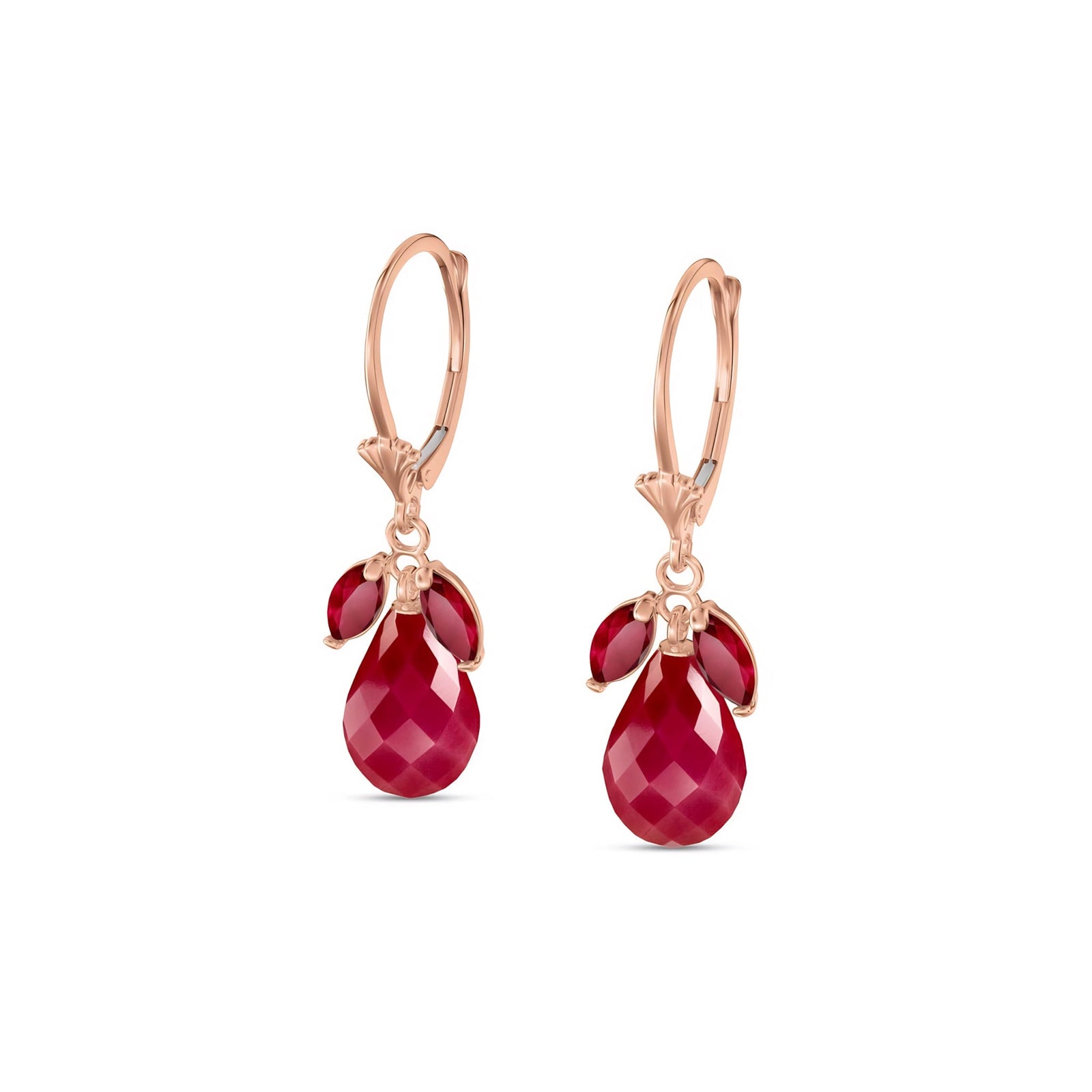 Rose Gold Belle Earrings Ruby 10K — Italia