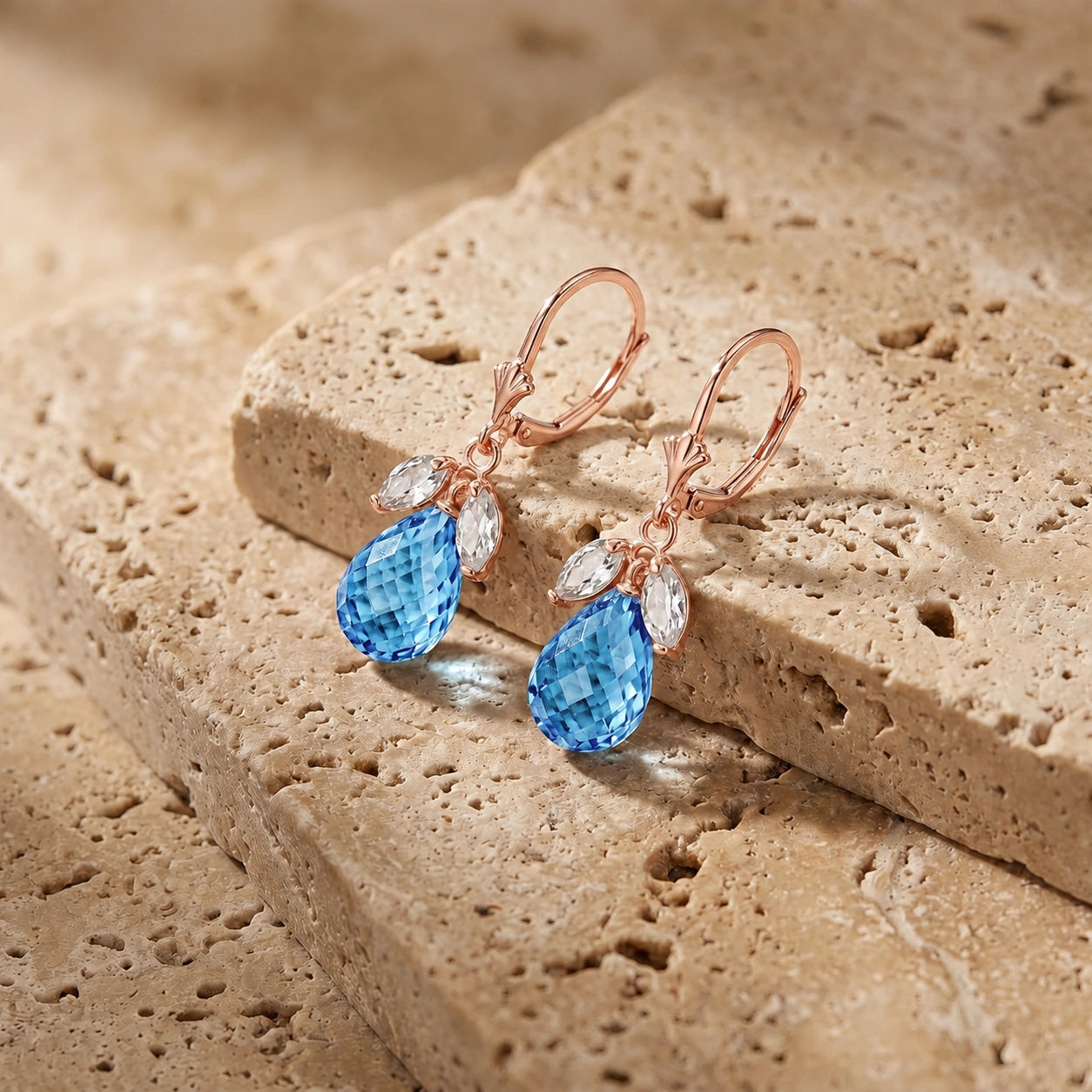 Rose Gold Belle Earrings Ruby 10K — Italia