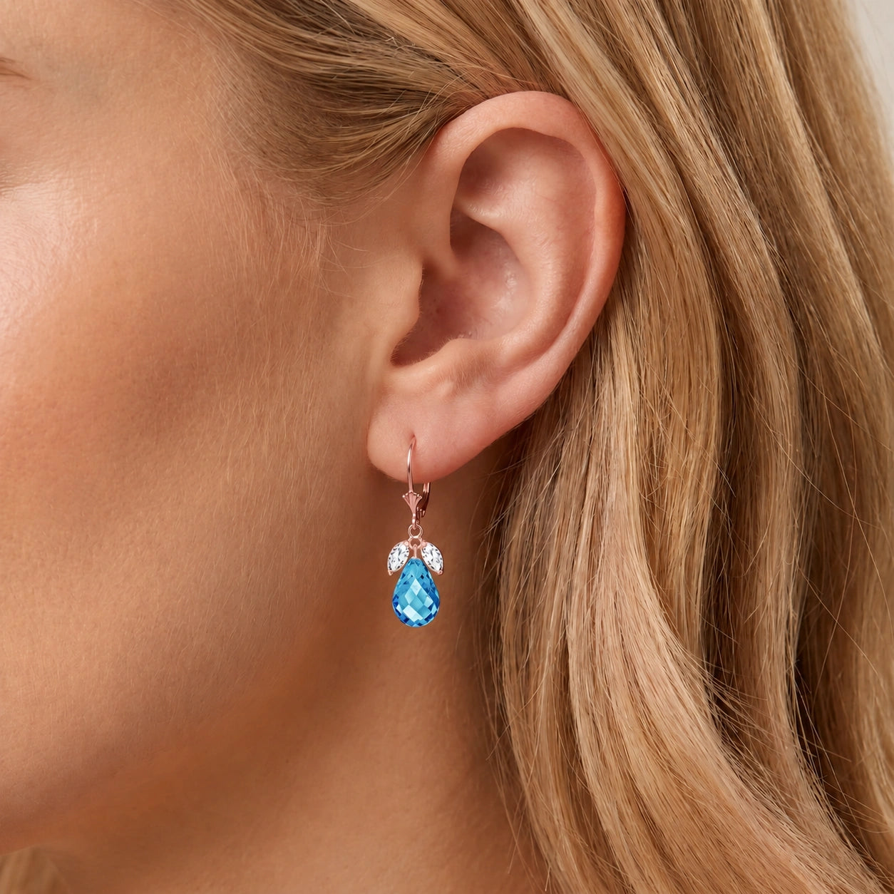 Rose Gold Belle Earrings Ruby 10K — Italia