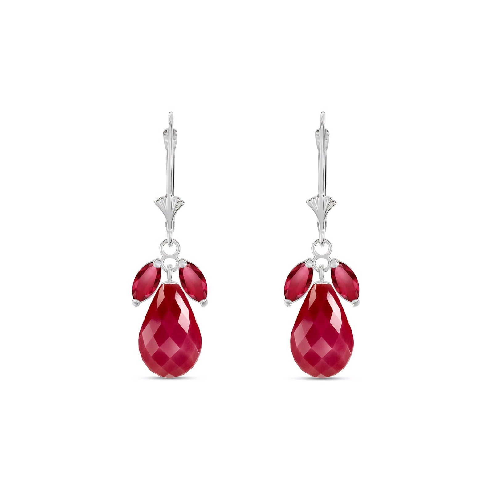 White Gold Belle Earrings Ruby 10K — Italia
