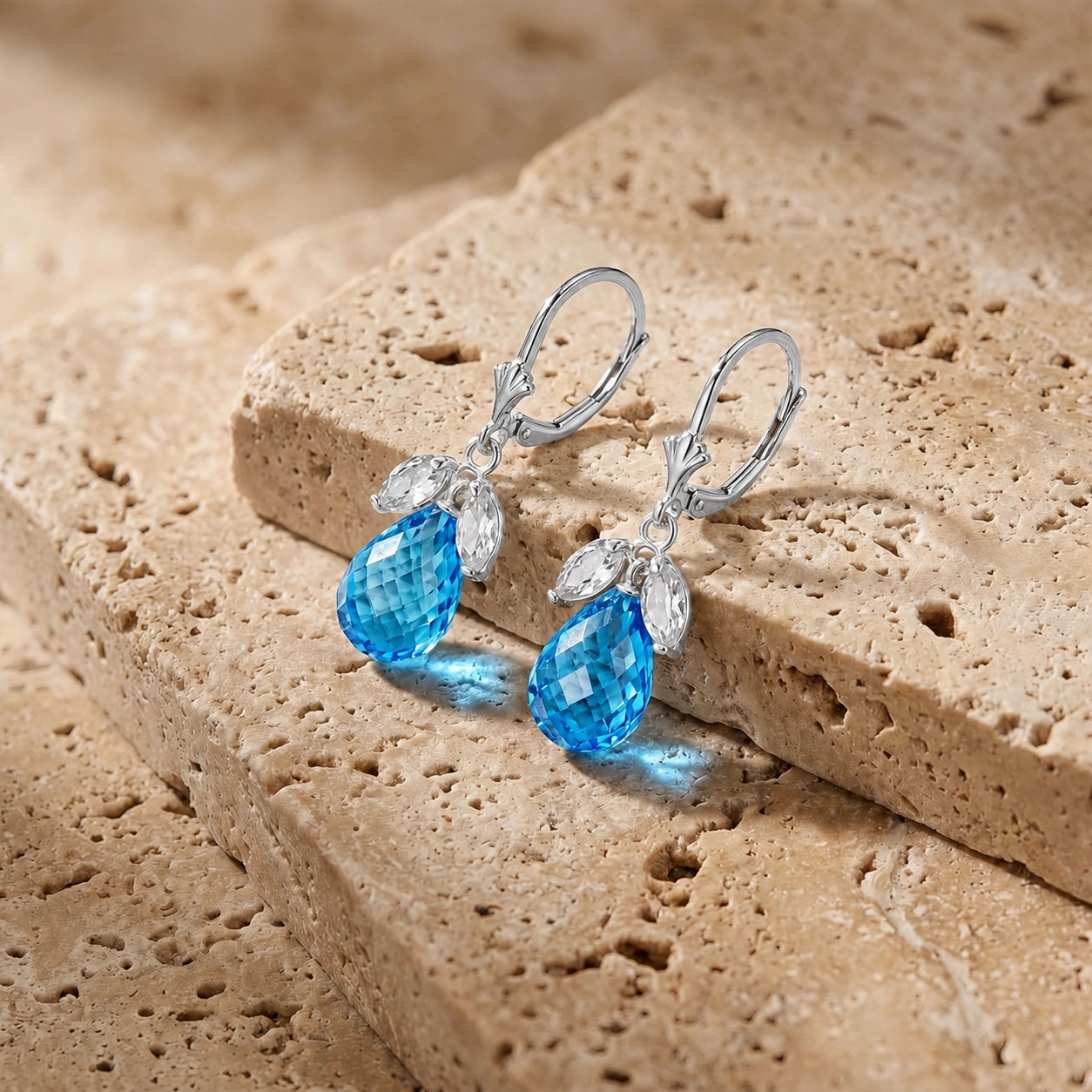 White Gold Belle Earrings Ruby 10K — Italia