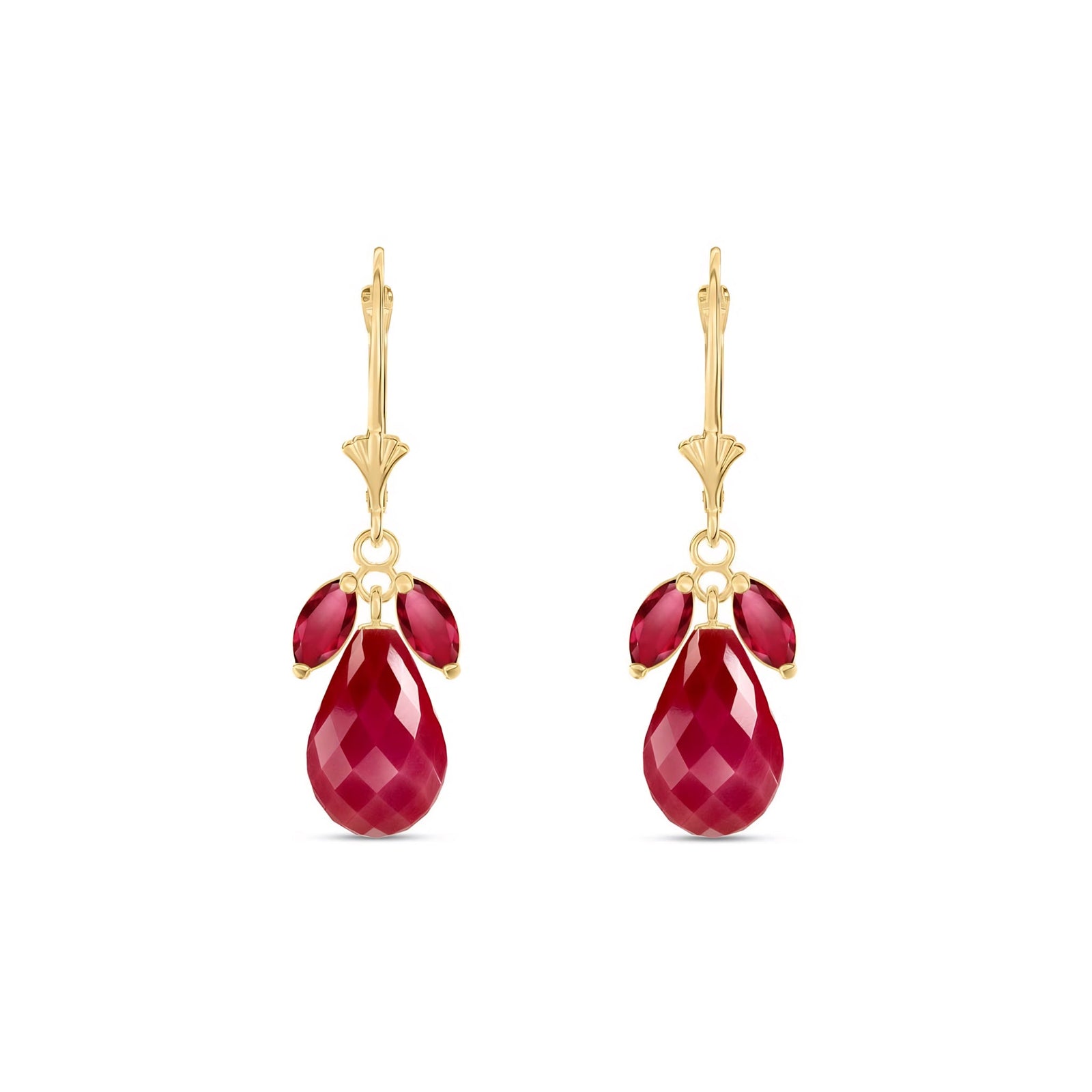 Yellow Gold Belle Earrings Ruby 10K — Italia