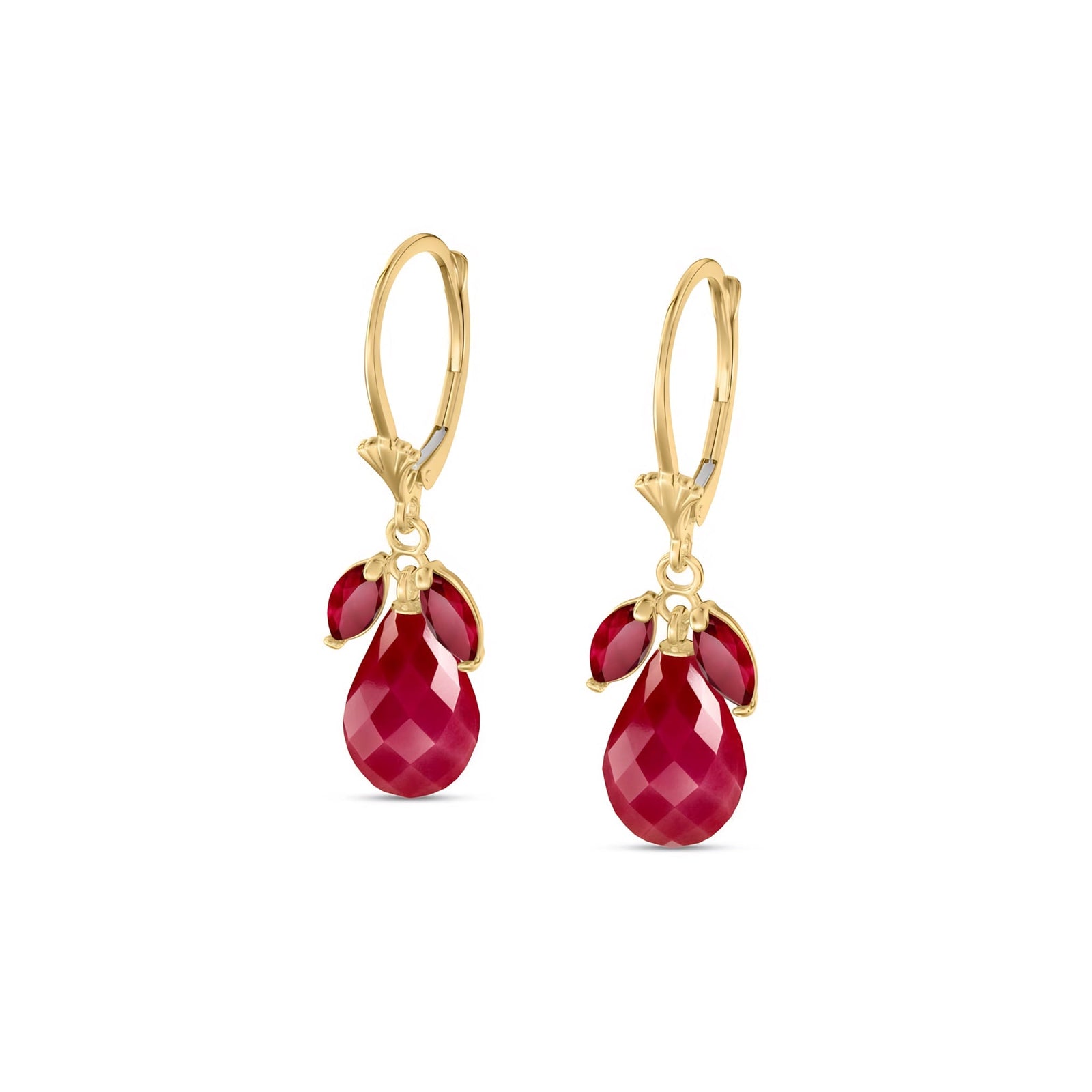 Yellow Gold Belle Earrings Ruby 10K — Italia