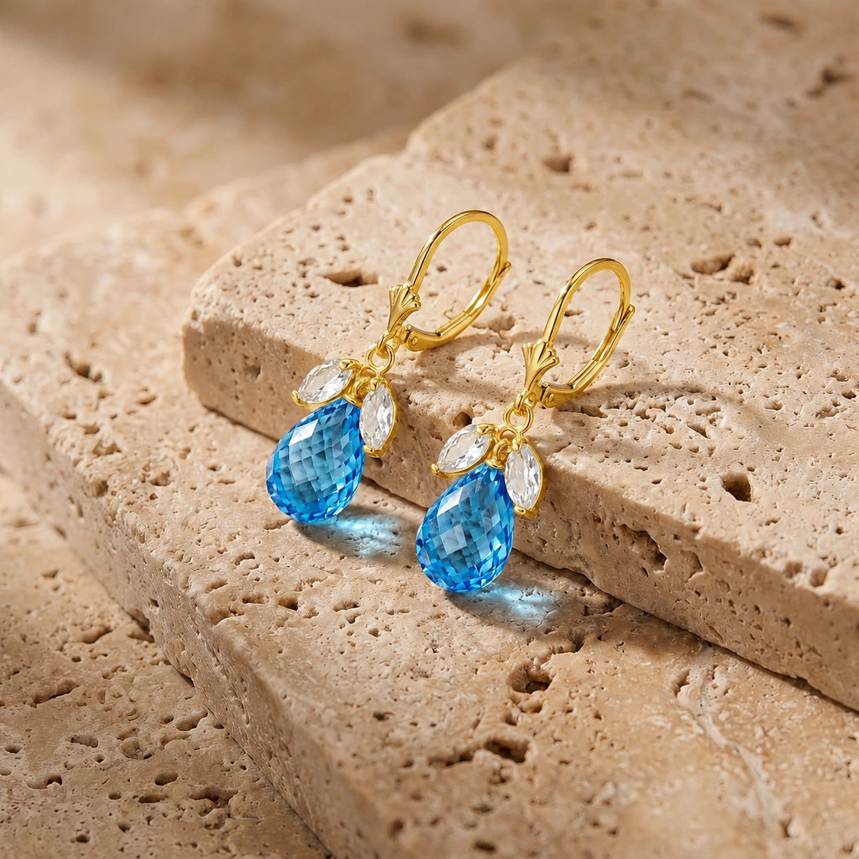 Yellow Gold Belle Earrings Ruby 10K — Italia