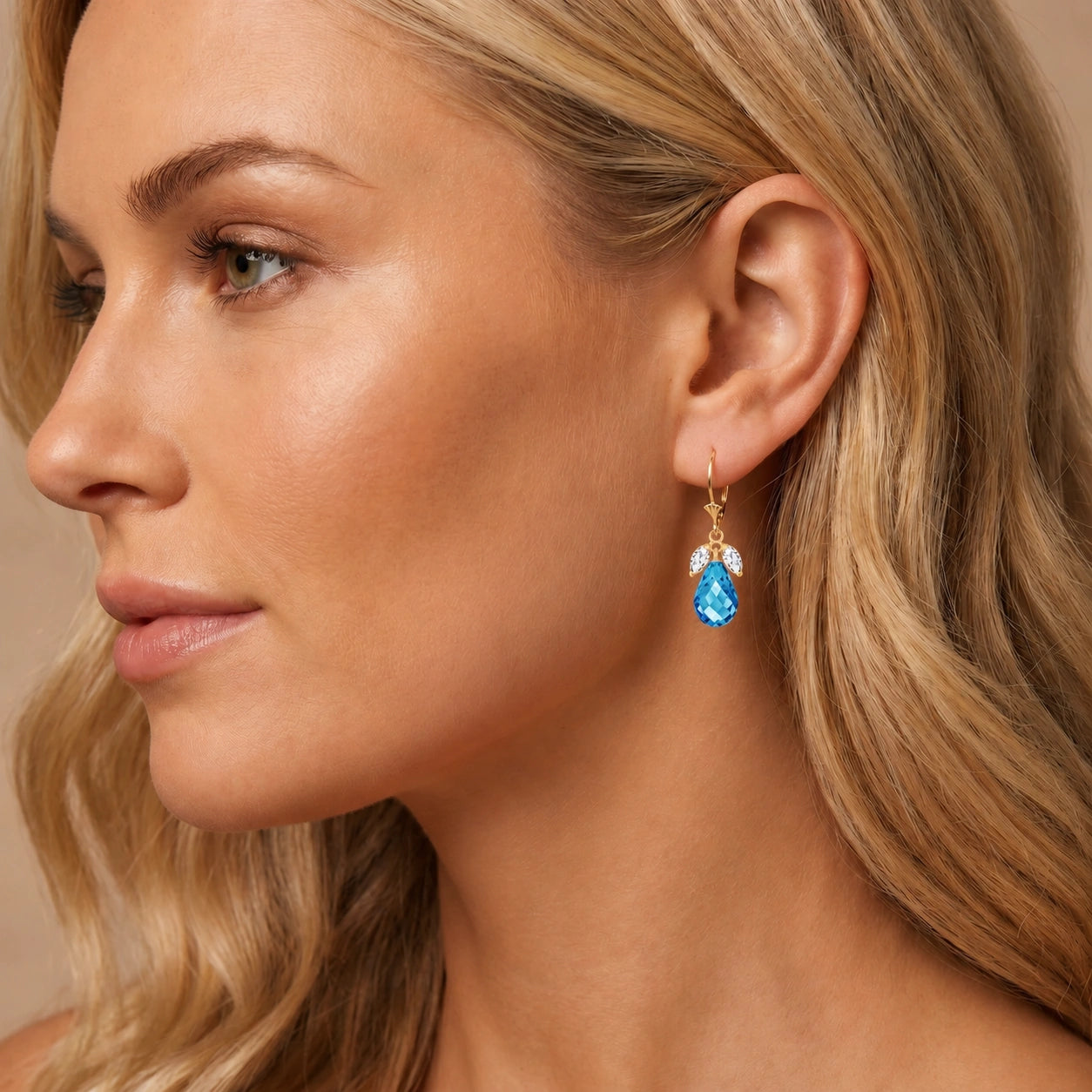 Yellow Gold Belle Earrings Ruby 10K — Italia