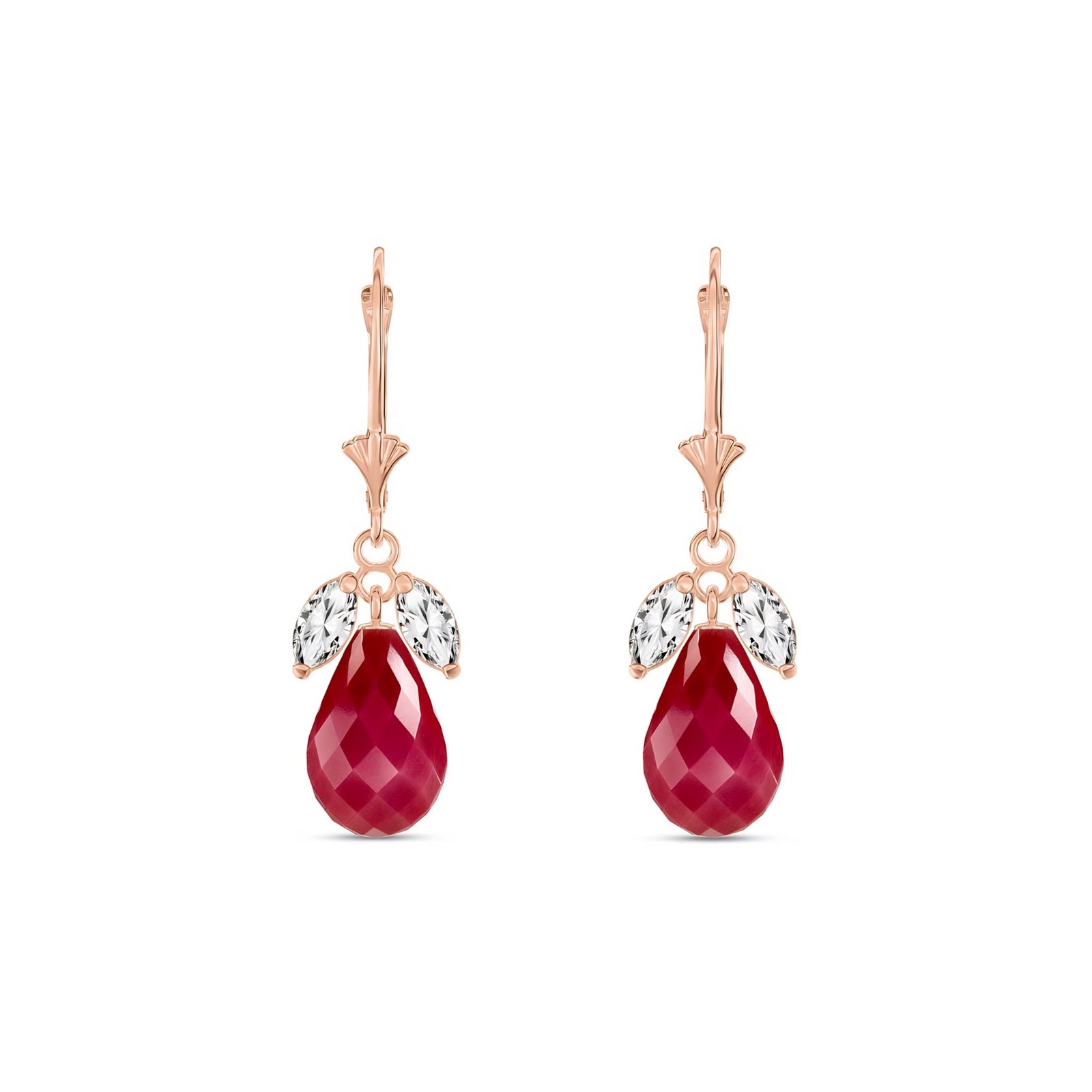 Rose Gold Belle Earrings White Topaz 10K — Italia
