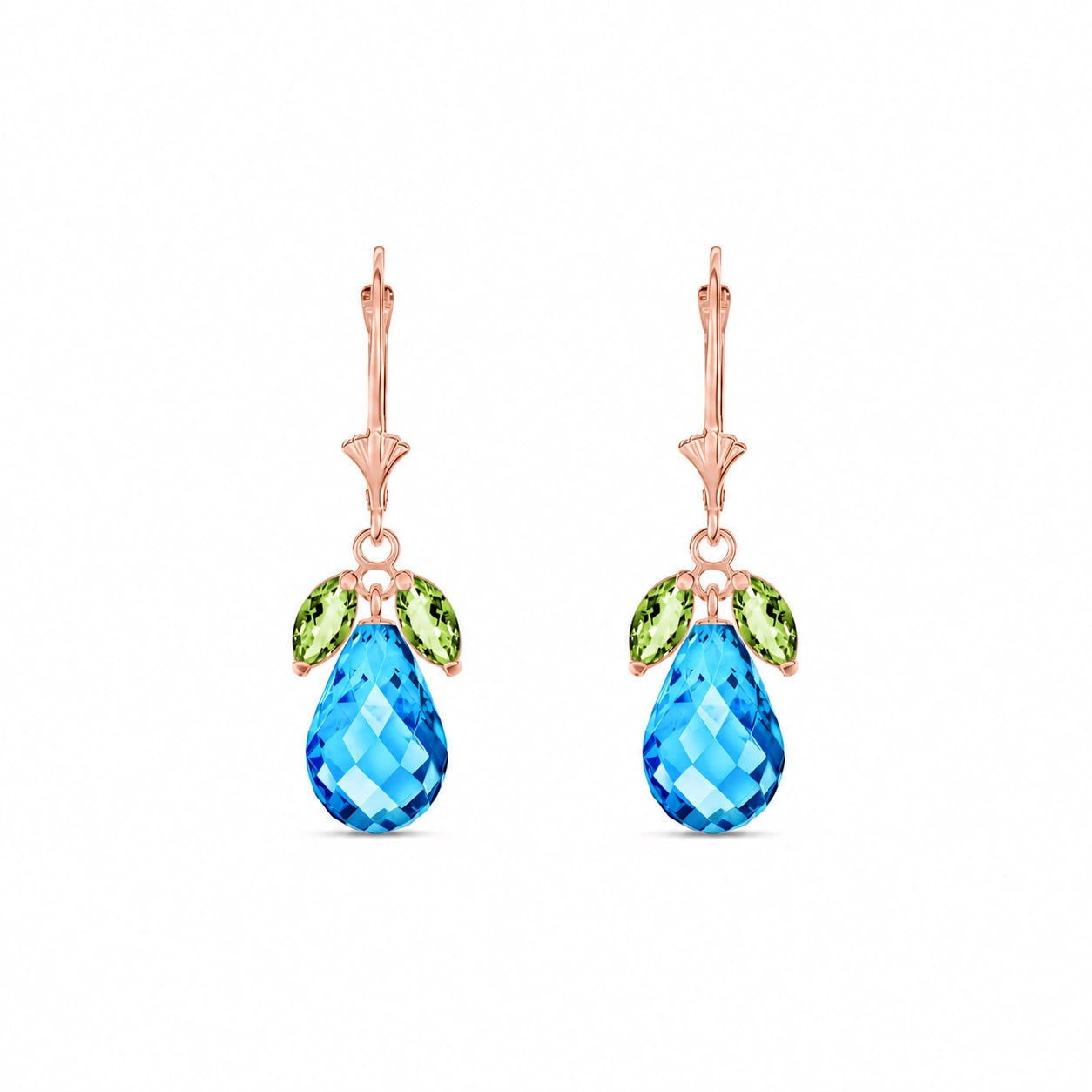 Rose Gold Belle Earrings White Topaz 10K — Italia