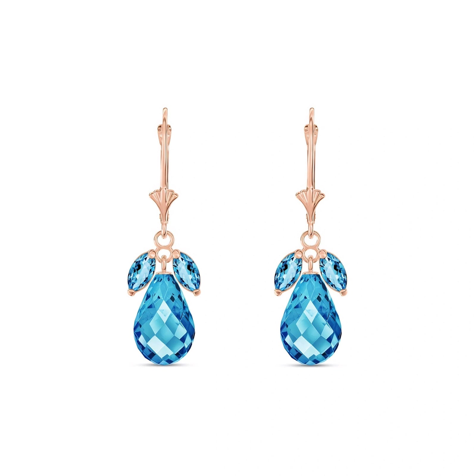 Rose Gold Belle Earrings White Topaz 10K — Italia