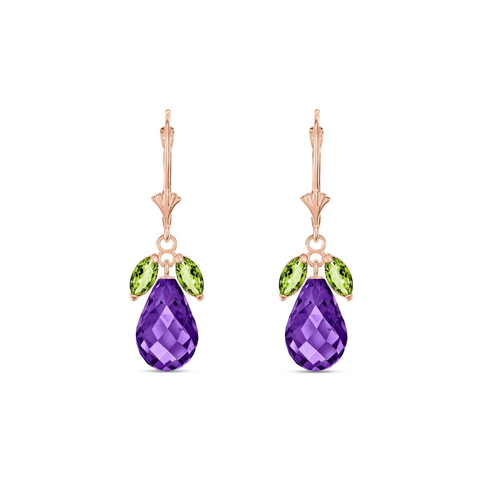 Rose Gold Belle Earrings White Topaz 10K — Italia