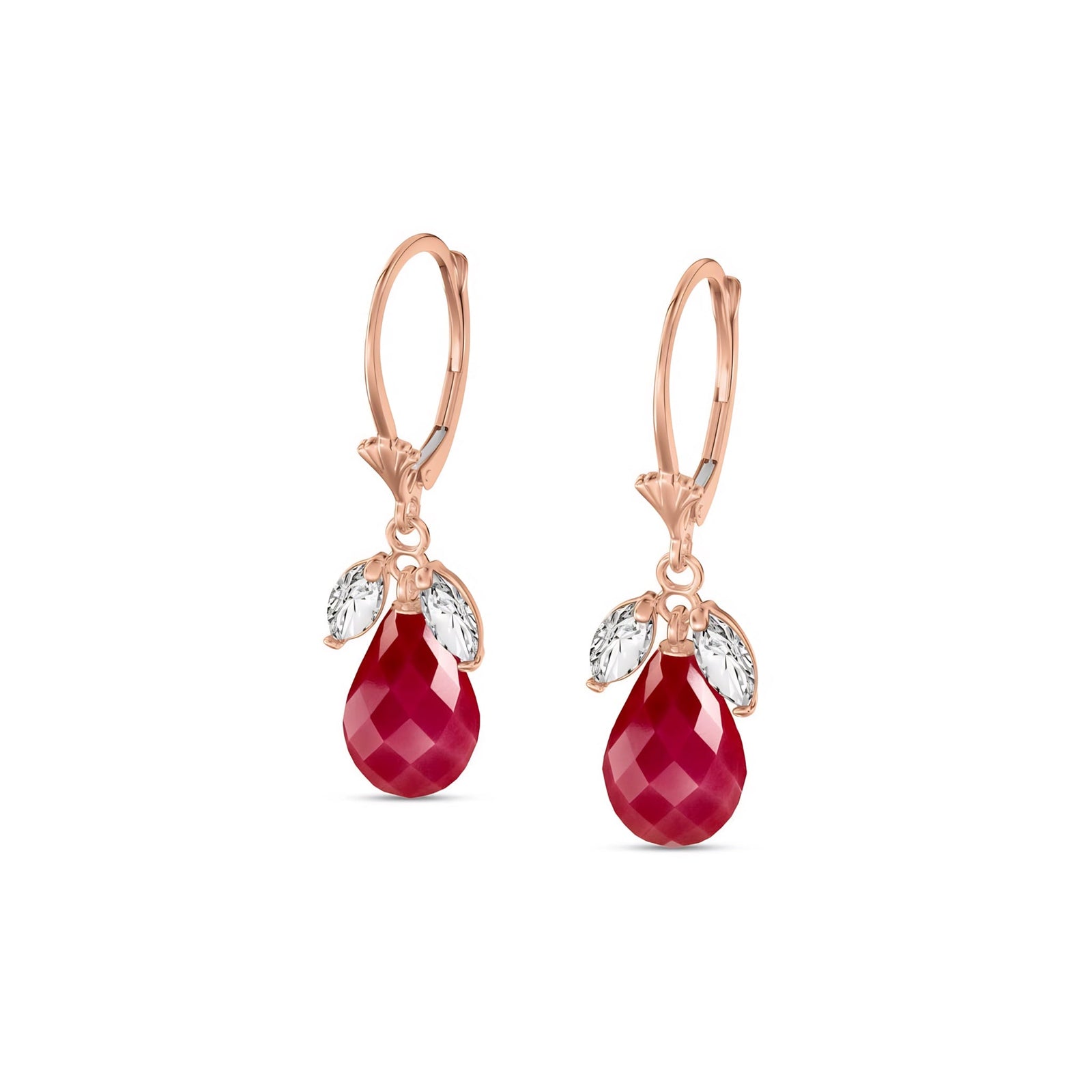 Rose Gold Belle Earrings White Topaz 10K — Italia