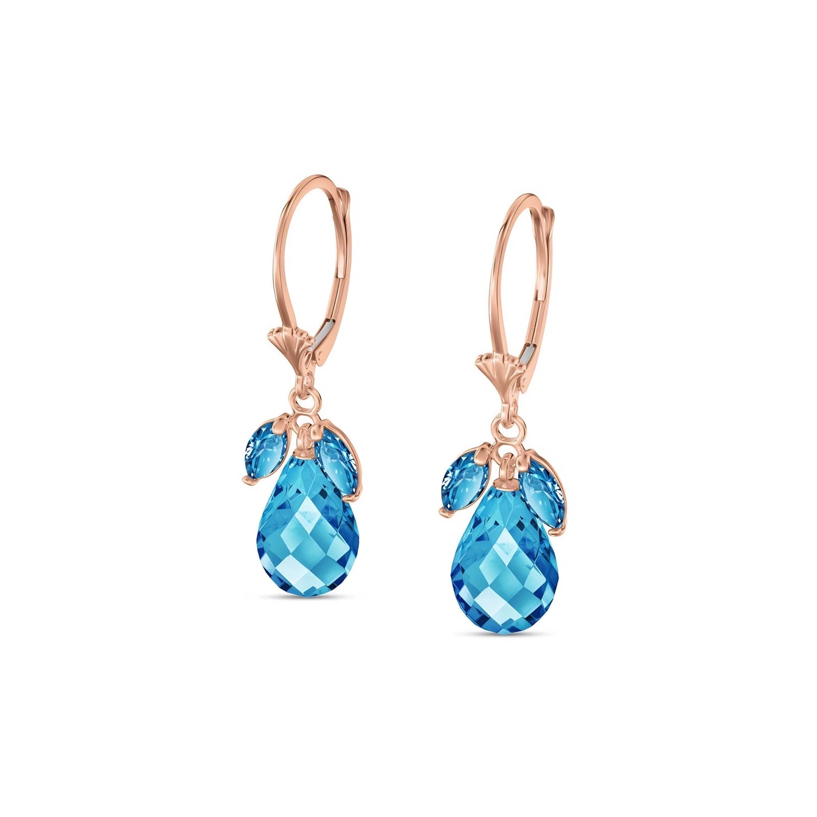 Rose Gold Belle Earrings White Topaz 10K — Italia