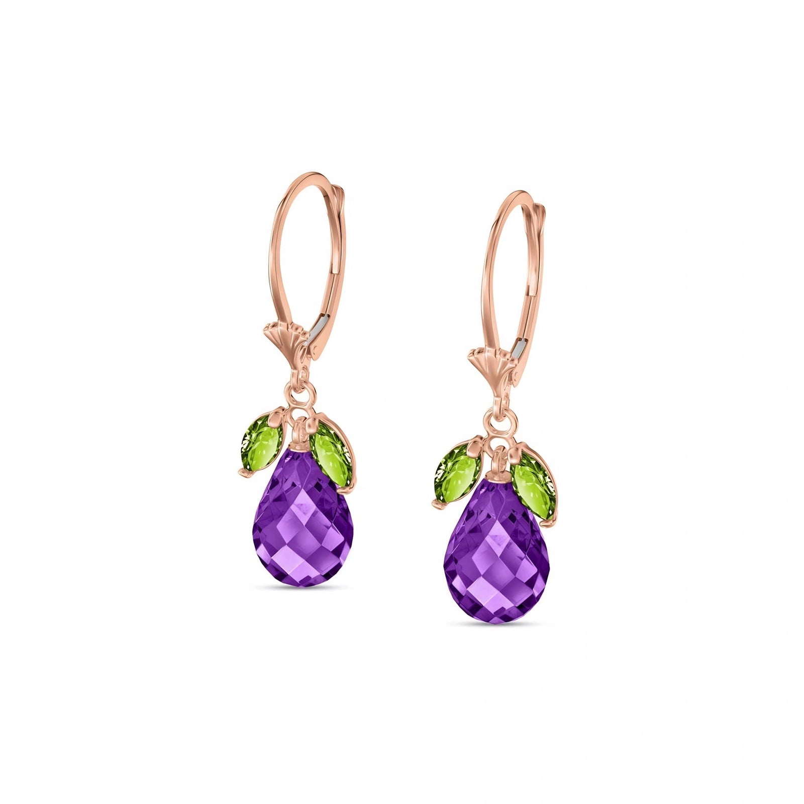Rose Gold Belle Earrings White Topaz 10K — Italia