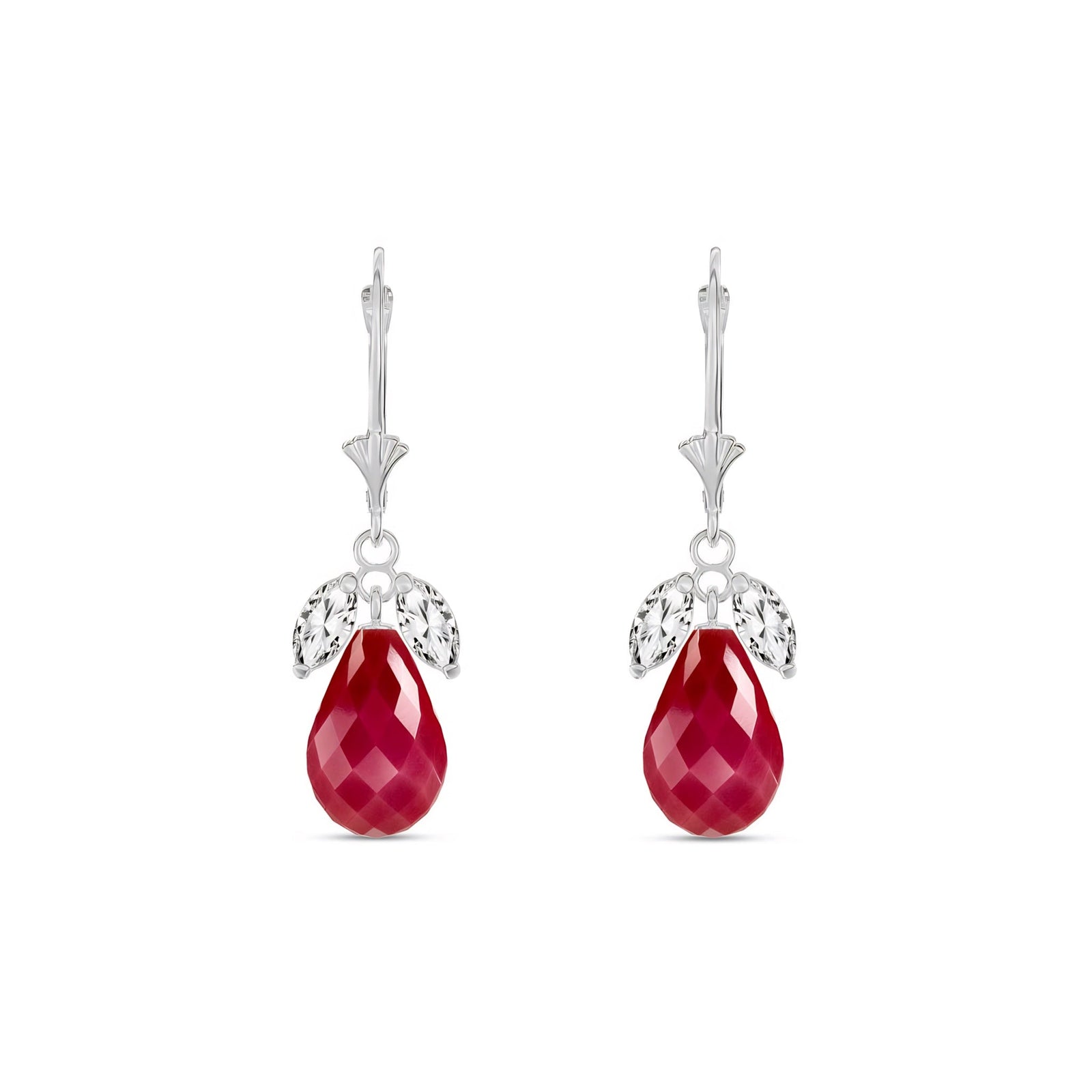 White Gold Belle Earrings White Topaz 10K — Italia