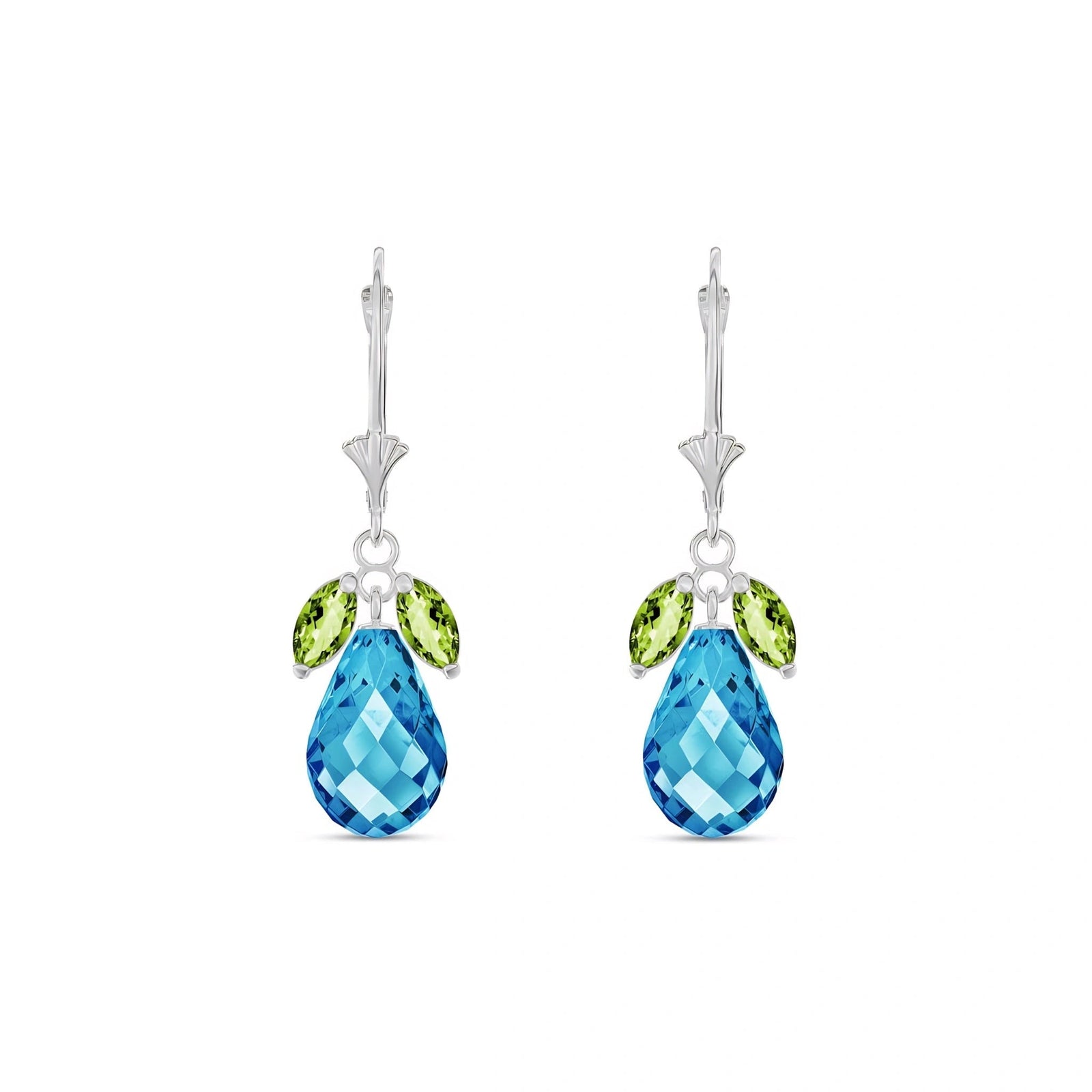 White Gold Belle Earrings White Topaz 10K — Italia