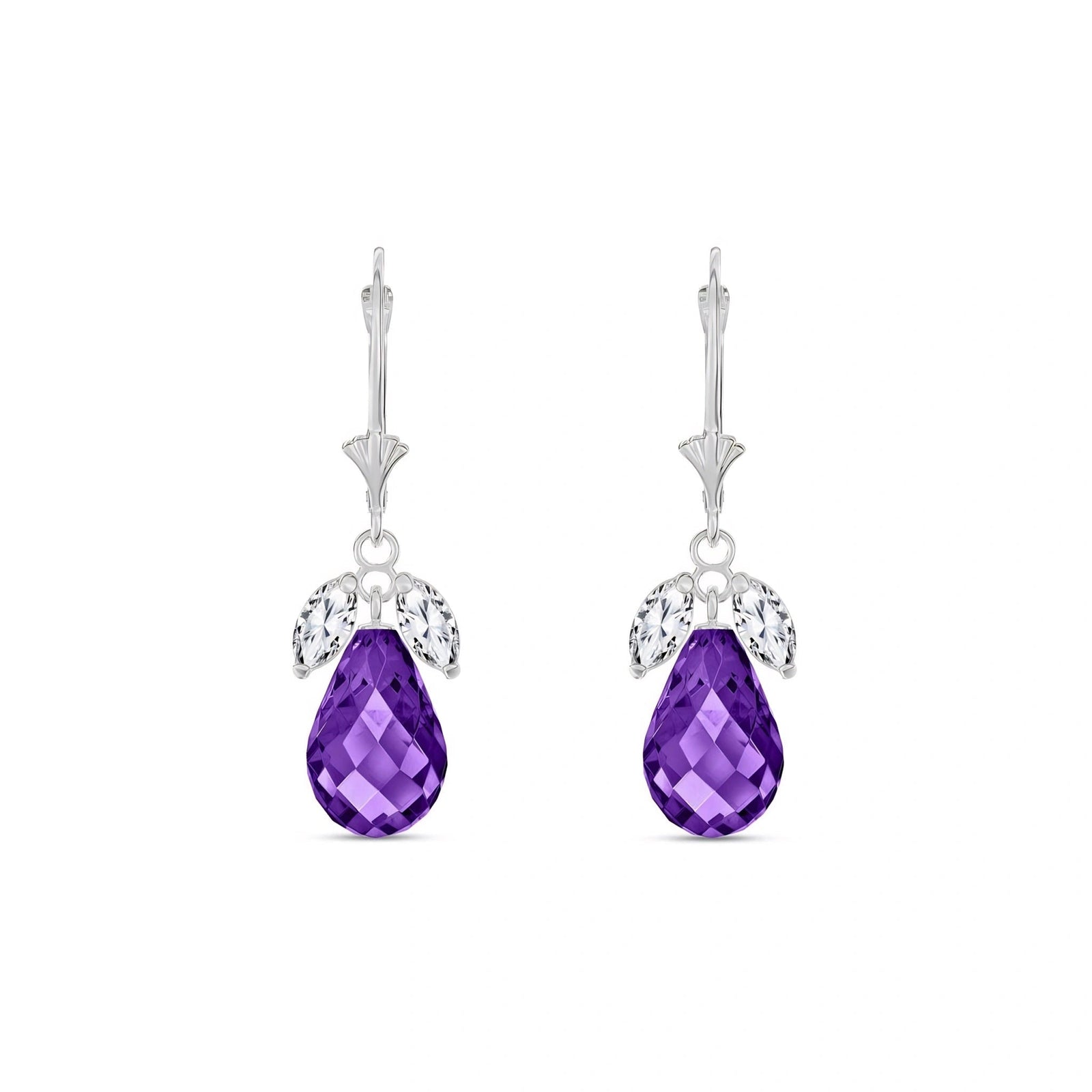 White Gold Belle Earrings White Topaz 10K — Italia