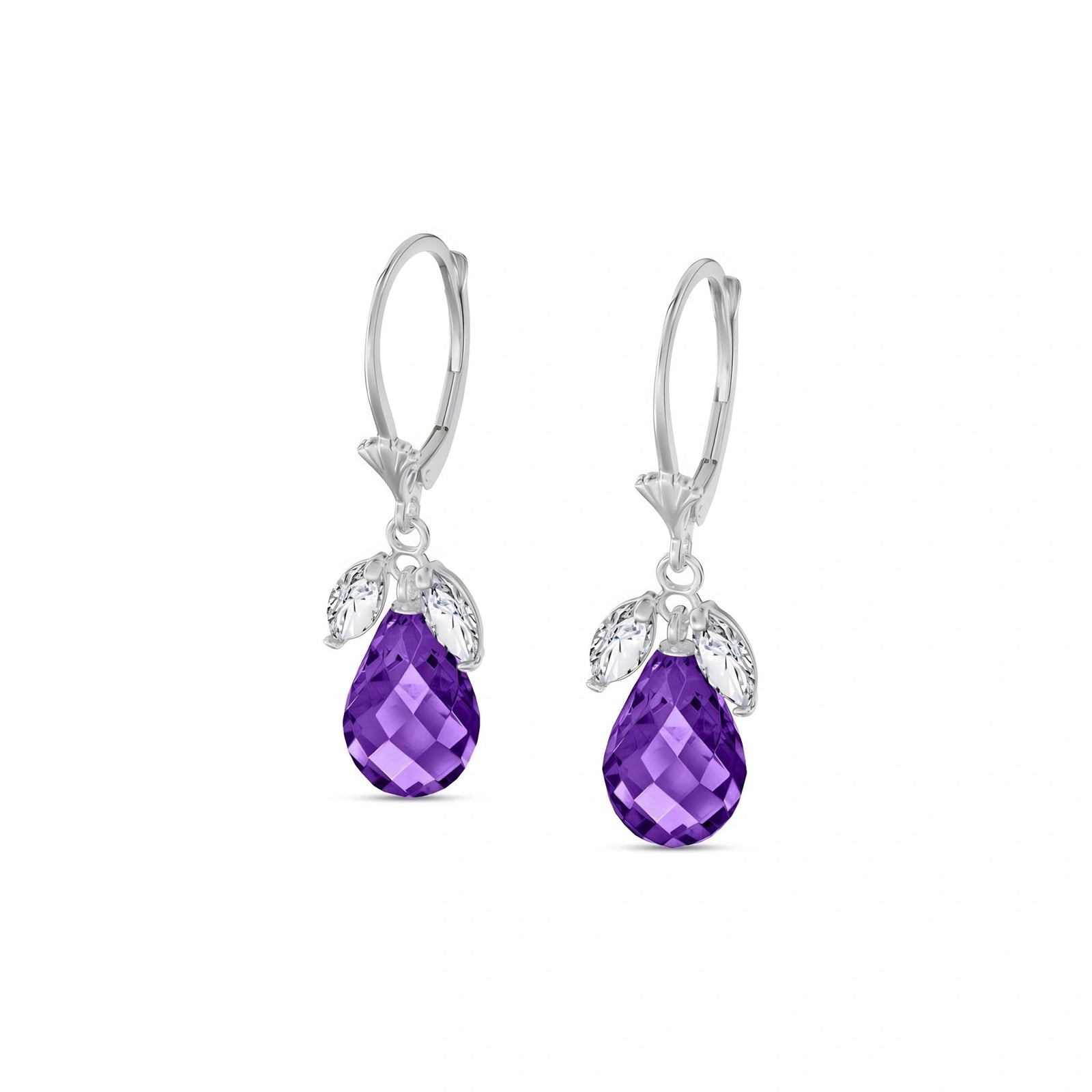White Gold Belle Earrings White Topaz 10K — Italia