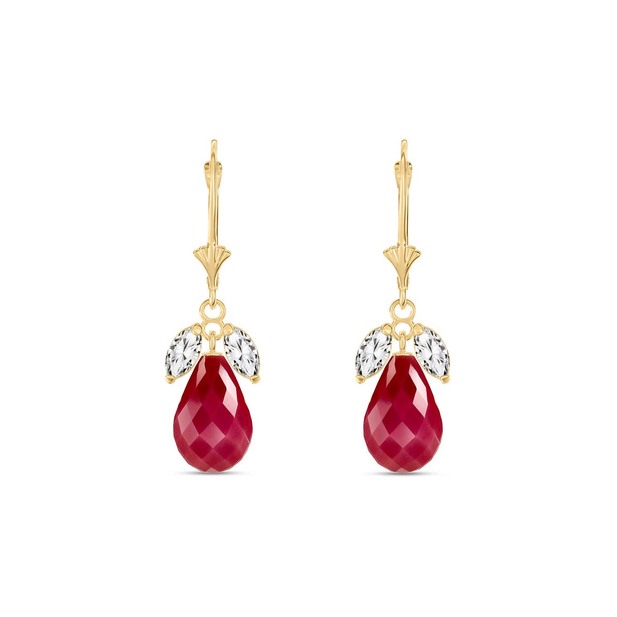 Yellow Gold Belle Earrings White Topaz 10K — Italia
