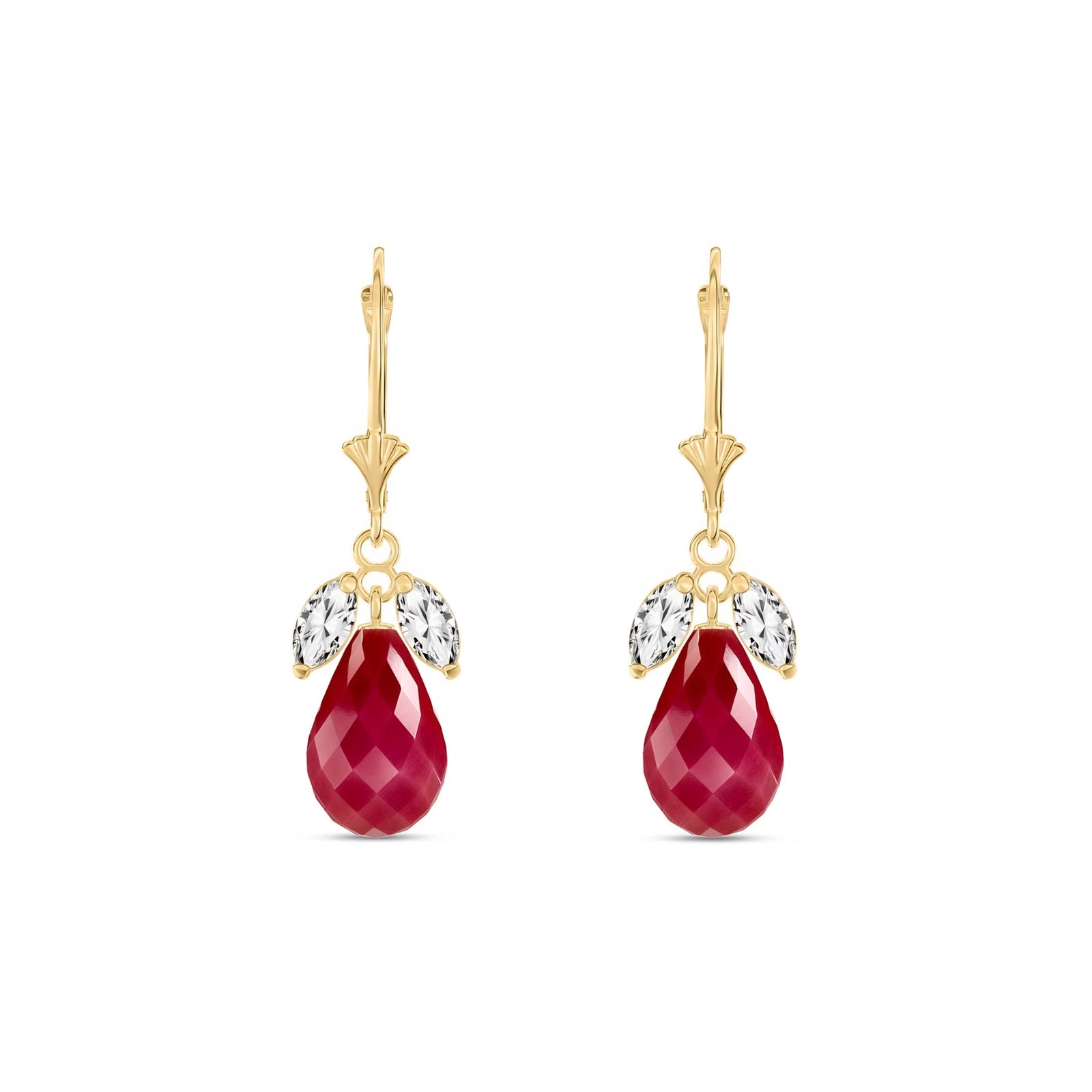 Yellow Gold Belle Earrings White Topaz 10K — Italia