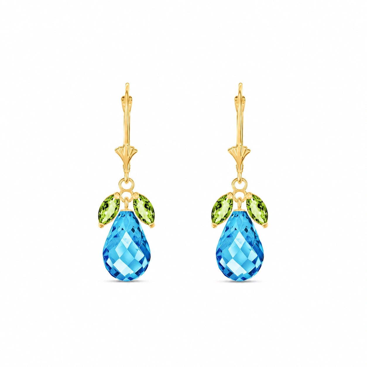 Yellow Gold Belle Earrings White Topaz 10K — Italia