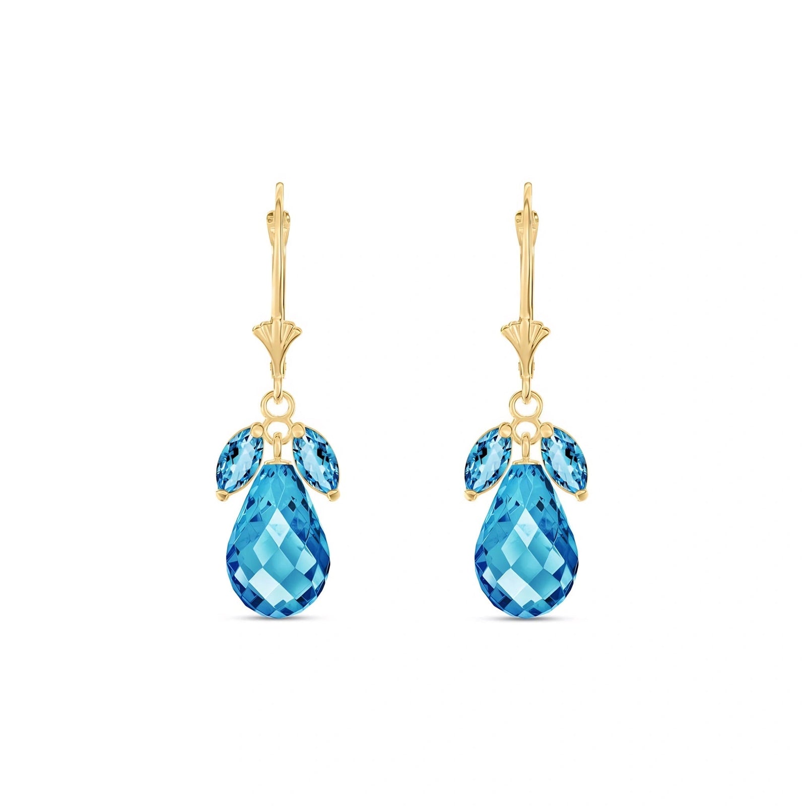 Yellow Gold Belle Earrings White Topaz 10K — Italia